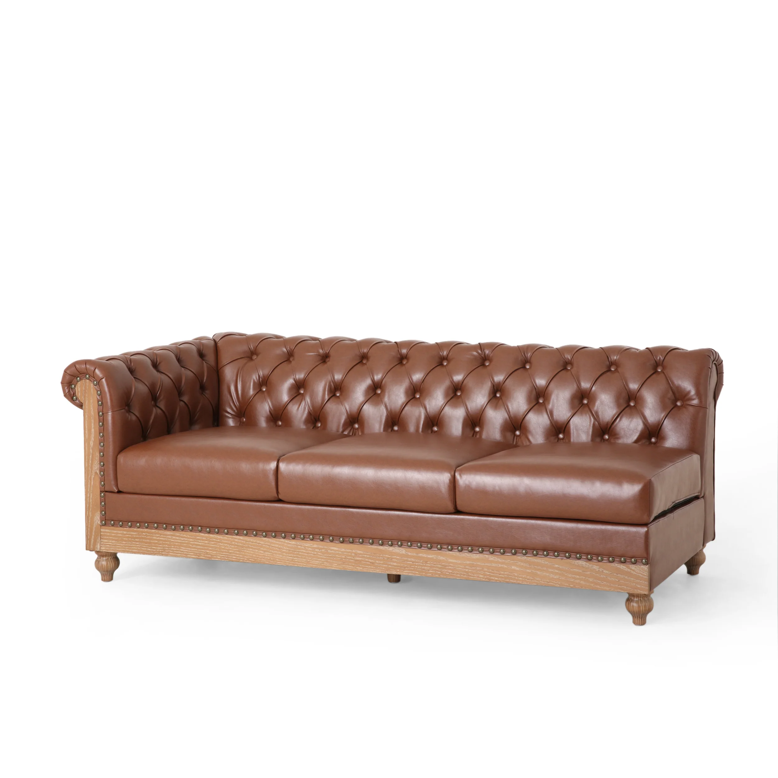 Kinzie Chesterfield Tufted 7 Seater Sectional Sofa with Nailhead Trim - furnishings