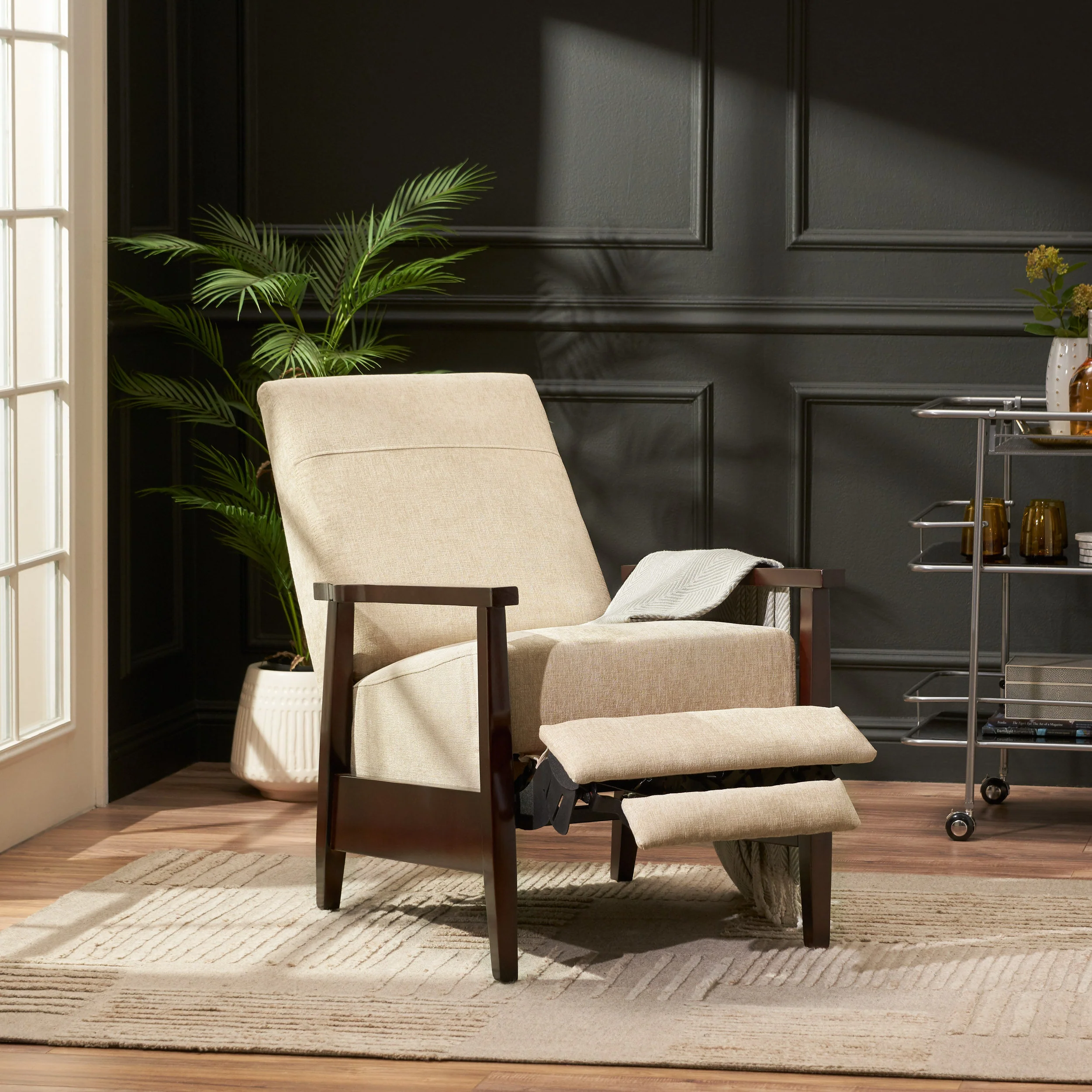 Coulee Contemporary Fabric Upholstered Pushback Recliner - furnishings