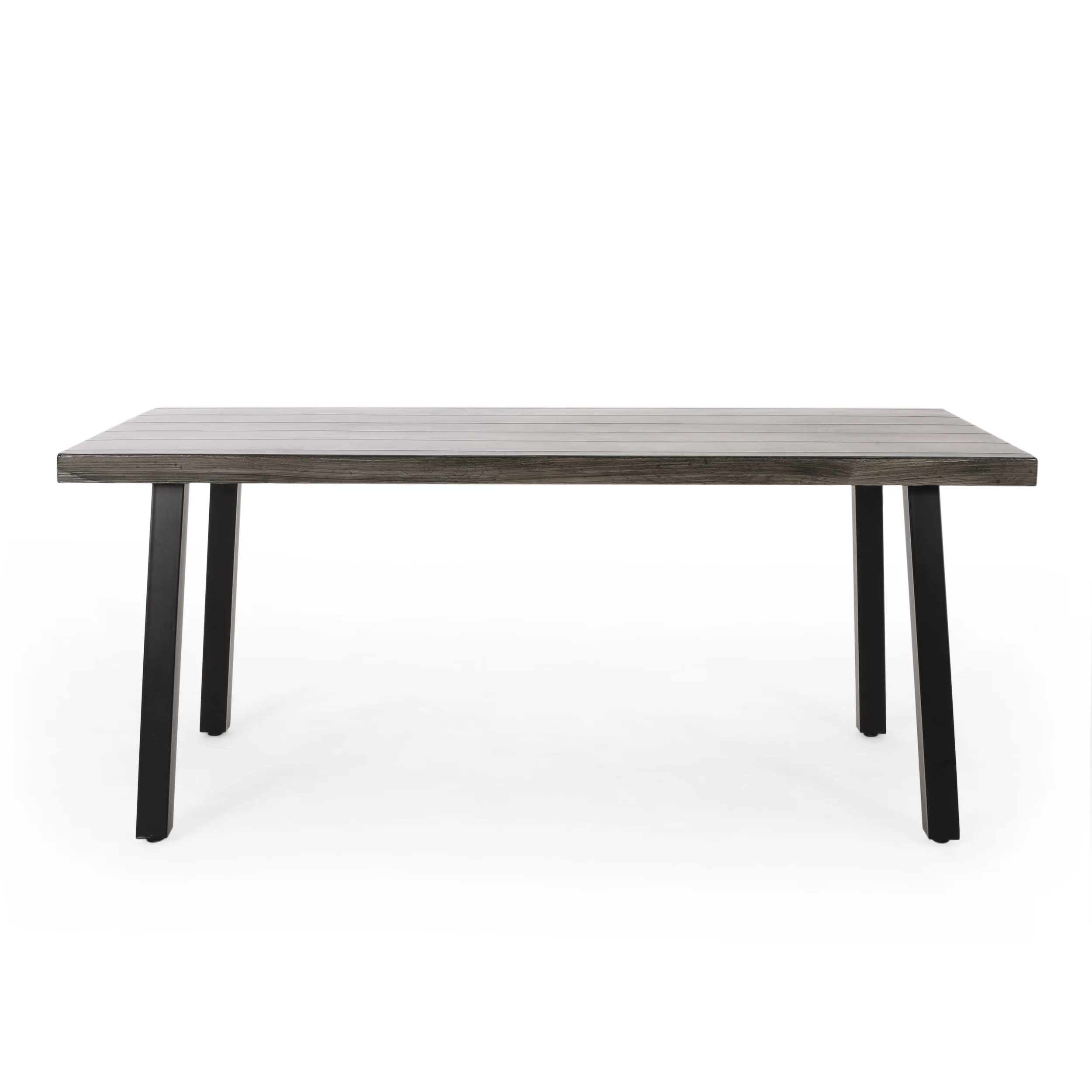 Altair Outdoor Modern Industrial 3 Piece Aluminum Dining Set with Benches - furnishings