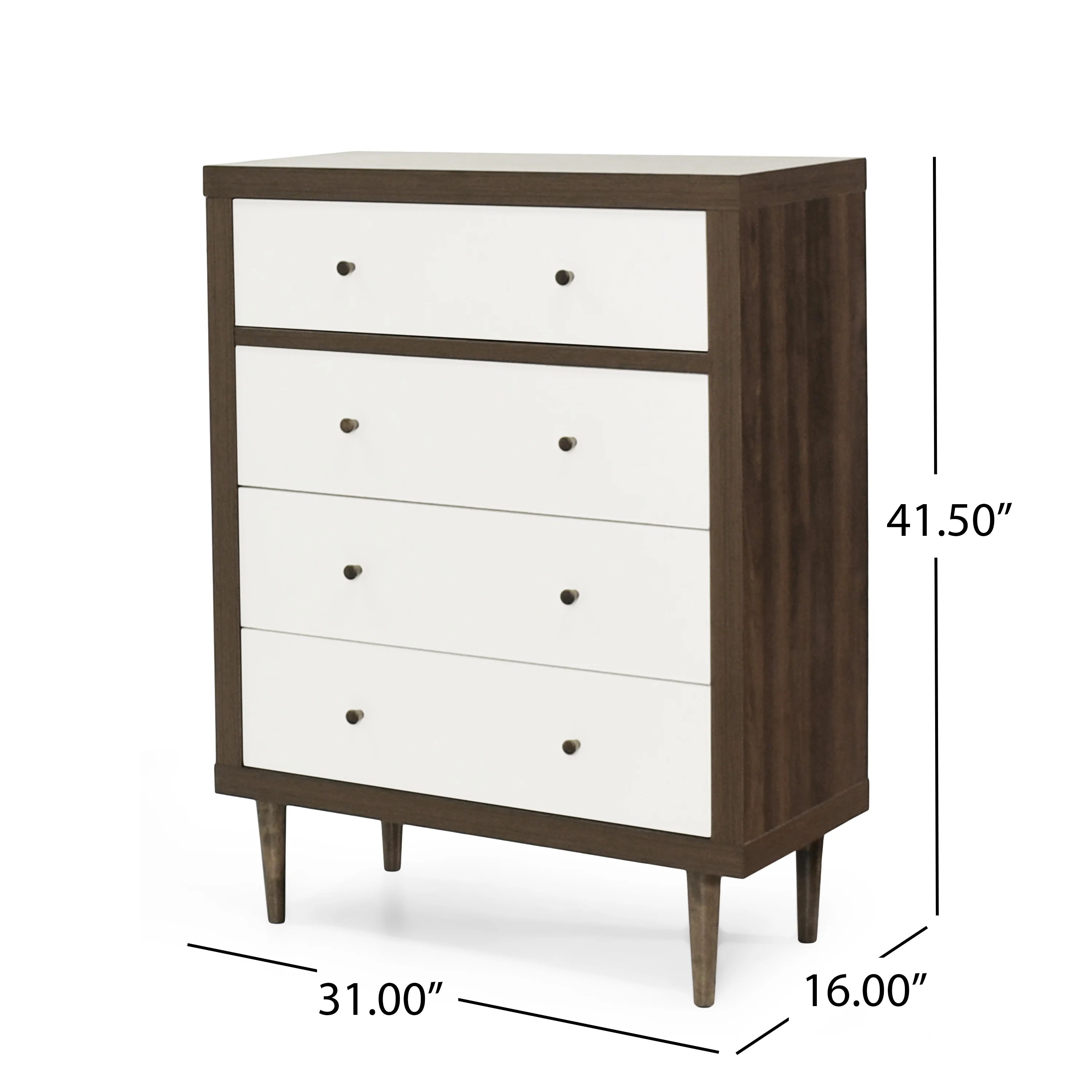 Farhart Mid Century Modern 4 Drawer Dresser - furnishings