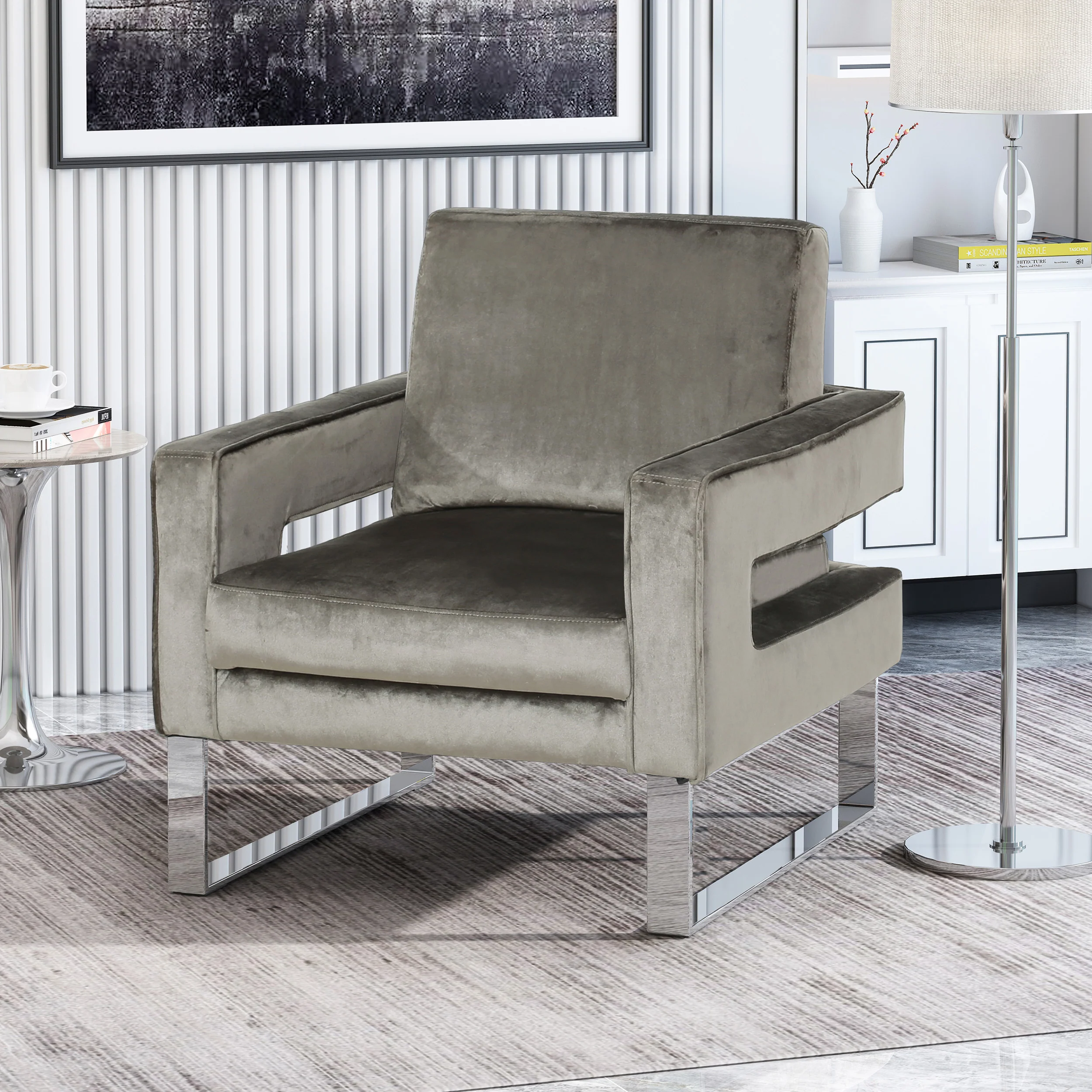 Alitzel Modern Glam Velvet Club Chair - furnishings
