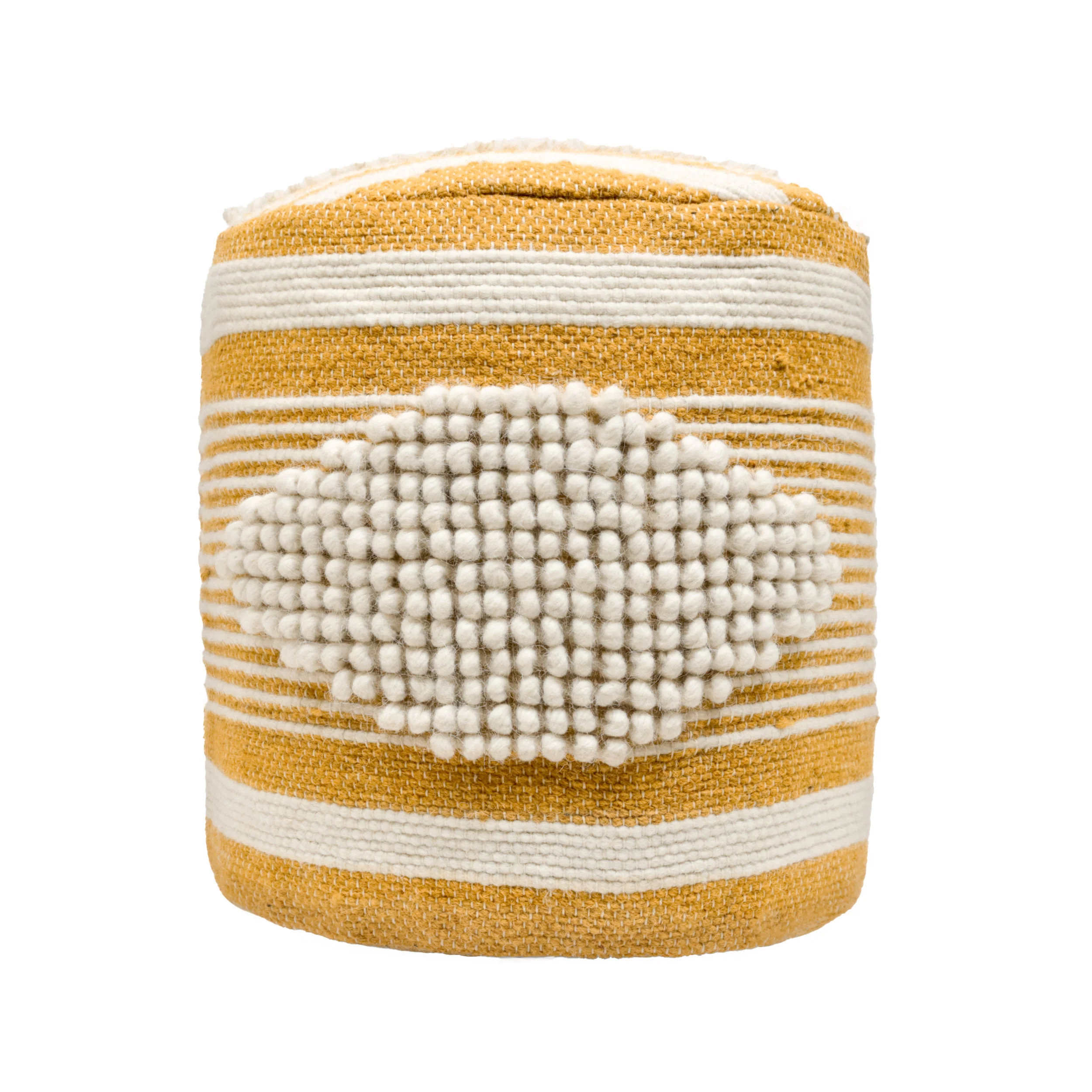 Villard Boho Handcrafted Fabric Cylinder Pouf - furnishings