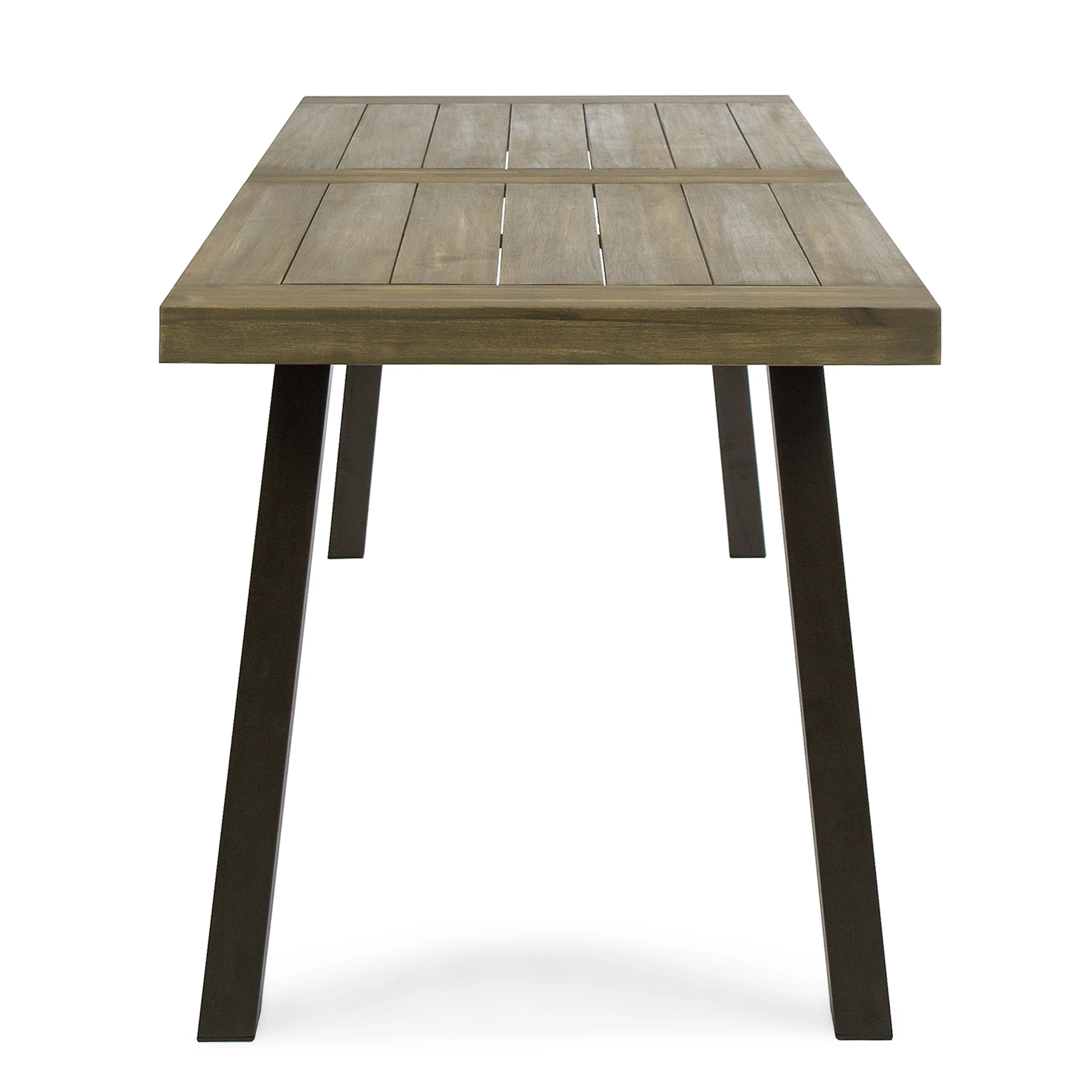 George Outdoor 7 Piece Acacia Wood Dining Set, Gray - furnishings