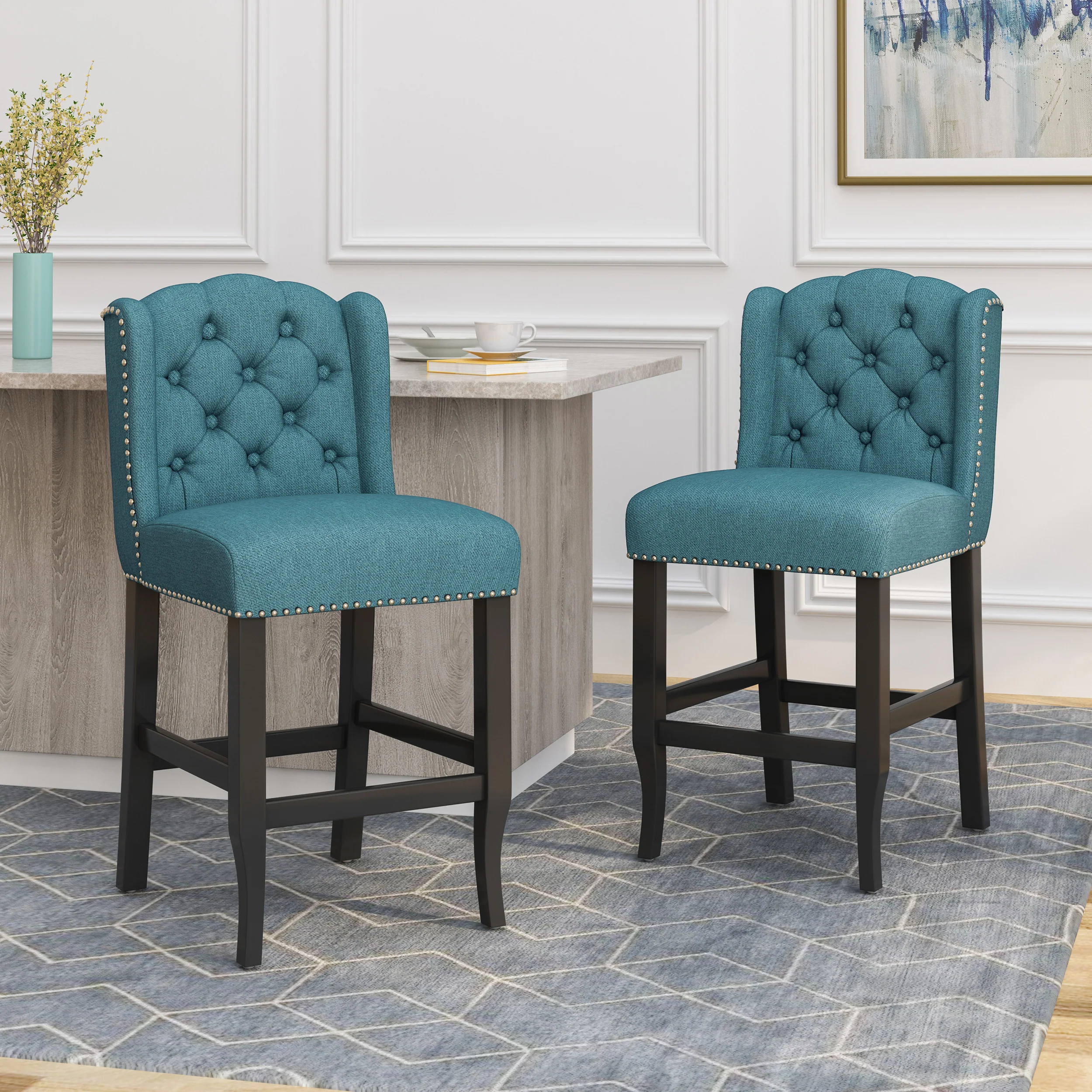 Leisha Wingback Counter Stool (Set of 2) - furnishings