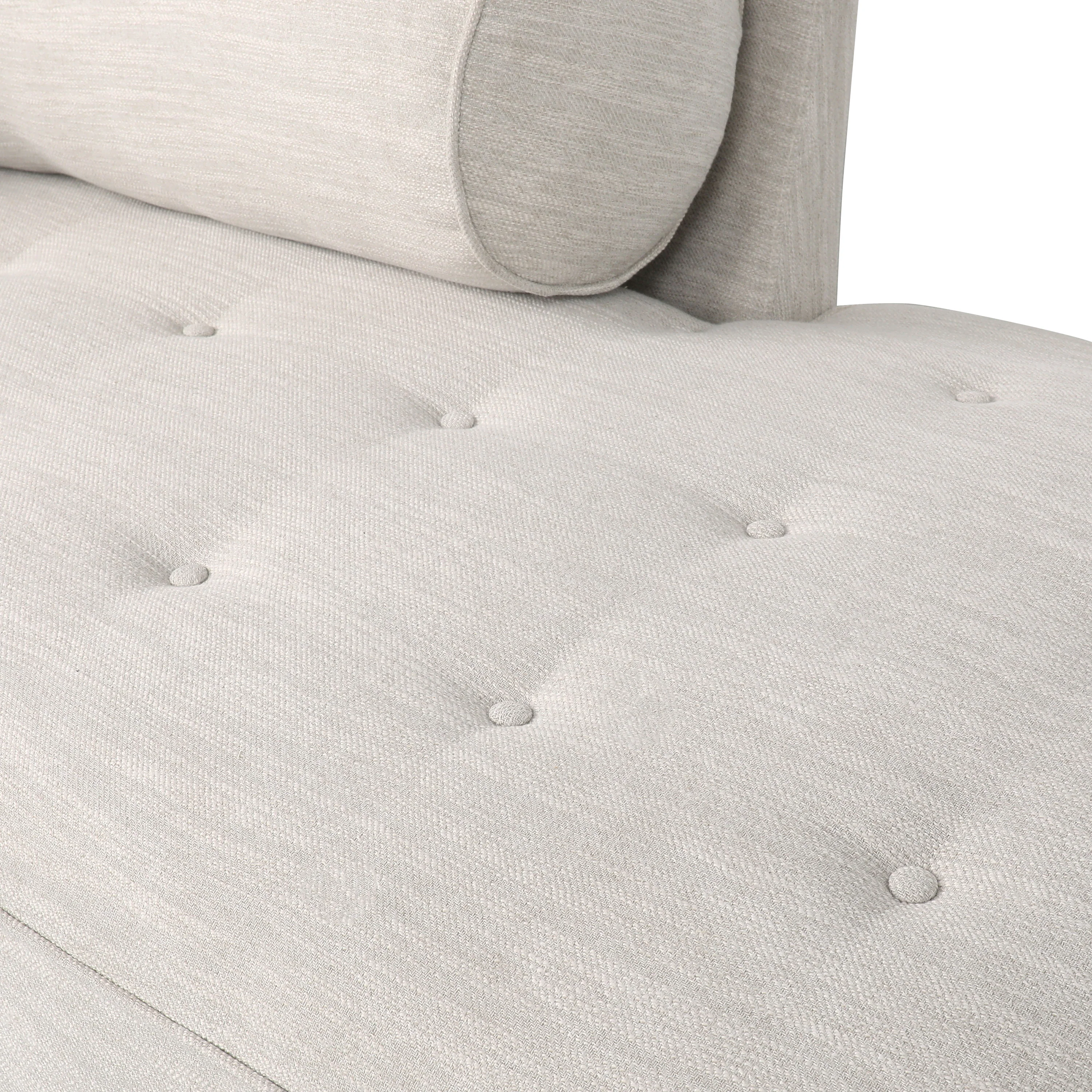 Neel Contemporary Fabric Tufted Chaise Lounge with Bolster Pillow - furnishings