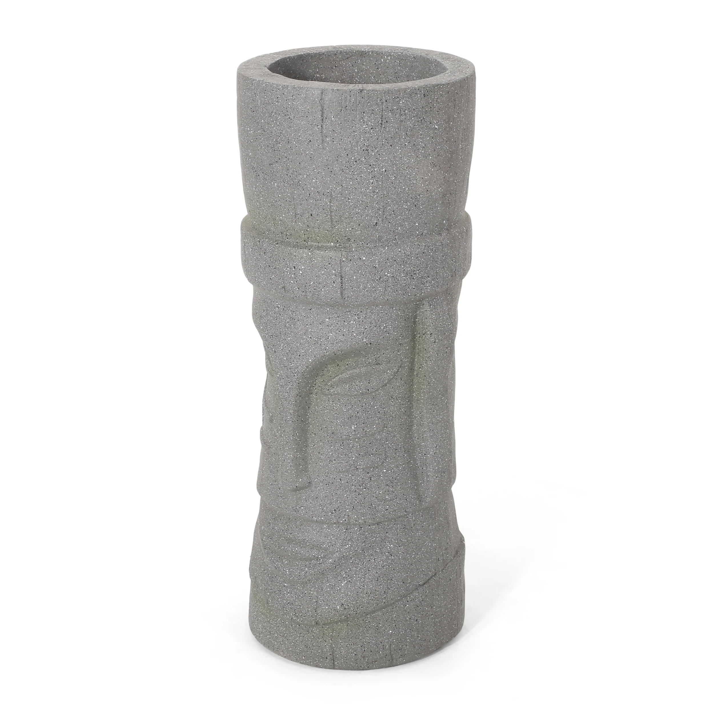 Gomer Outdoor Easter Island Statue Decorative Planter, Stone Gray - furnishings