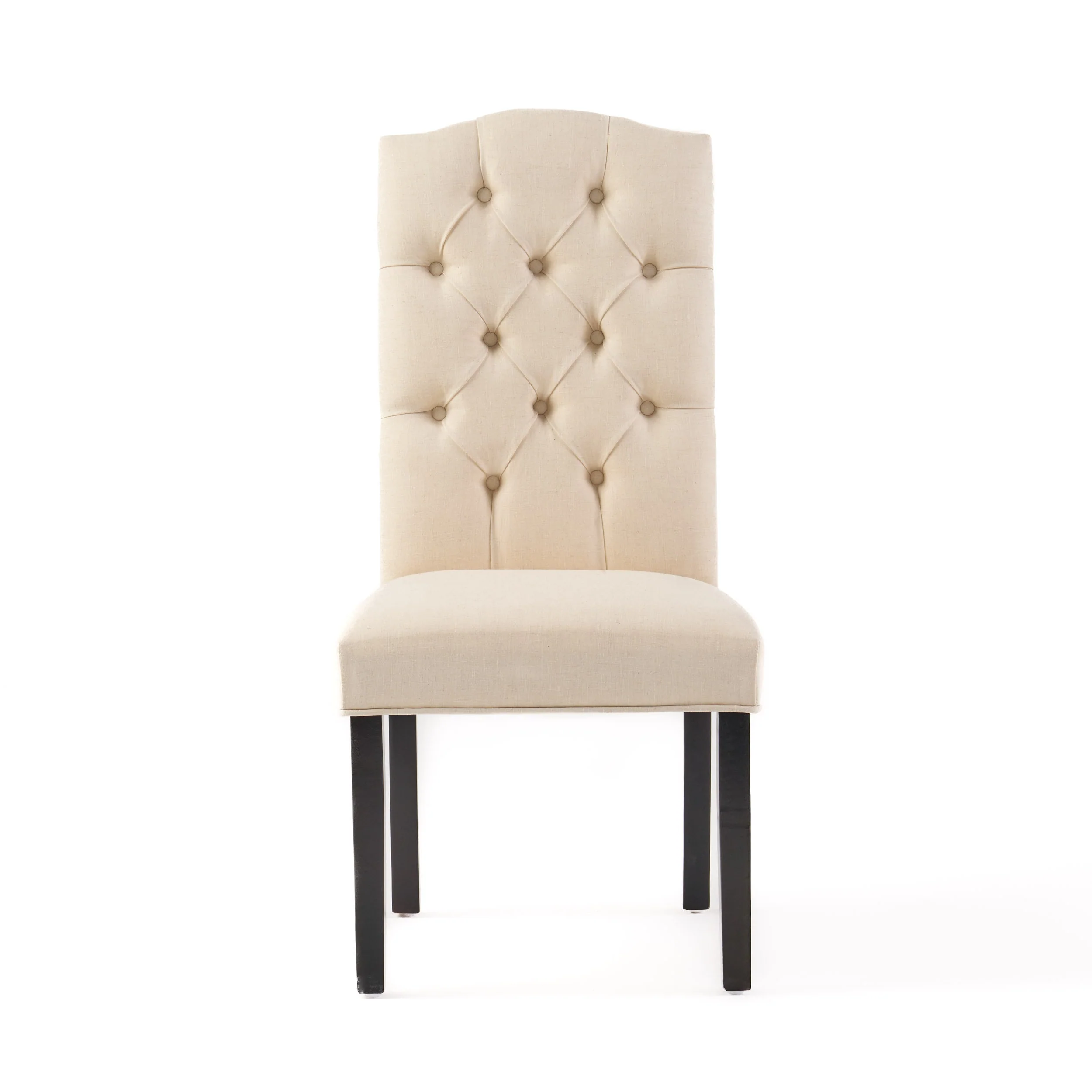Clark Button Tufted Fabric Dining Chair with Tapered Legs, Set of 2 - furnishings