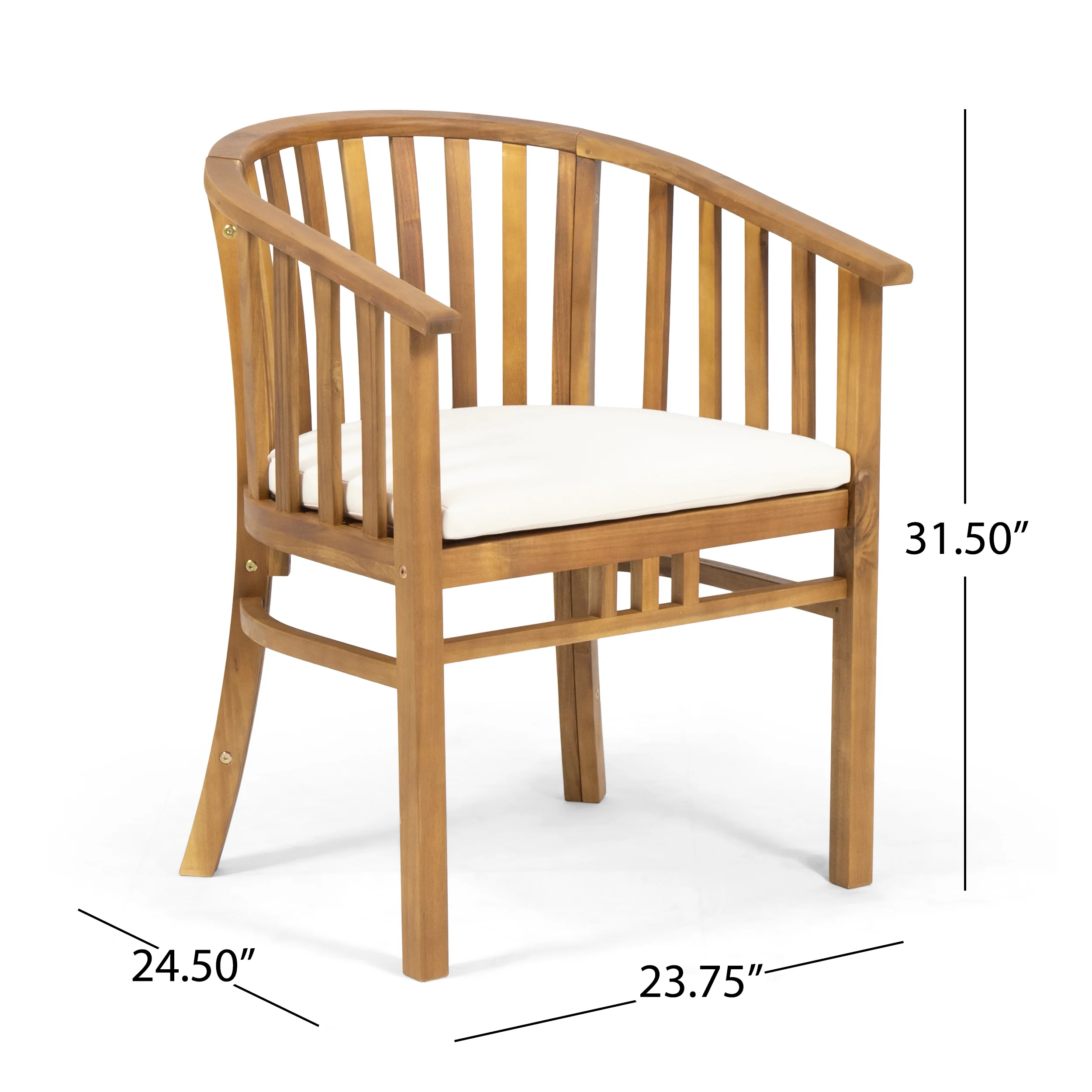 Rosin Outdoor 4 Seater Acacia Wood Square Dining Set - furnishings