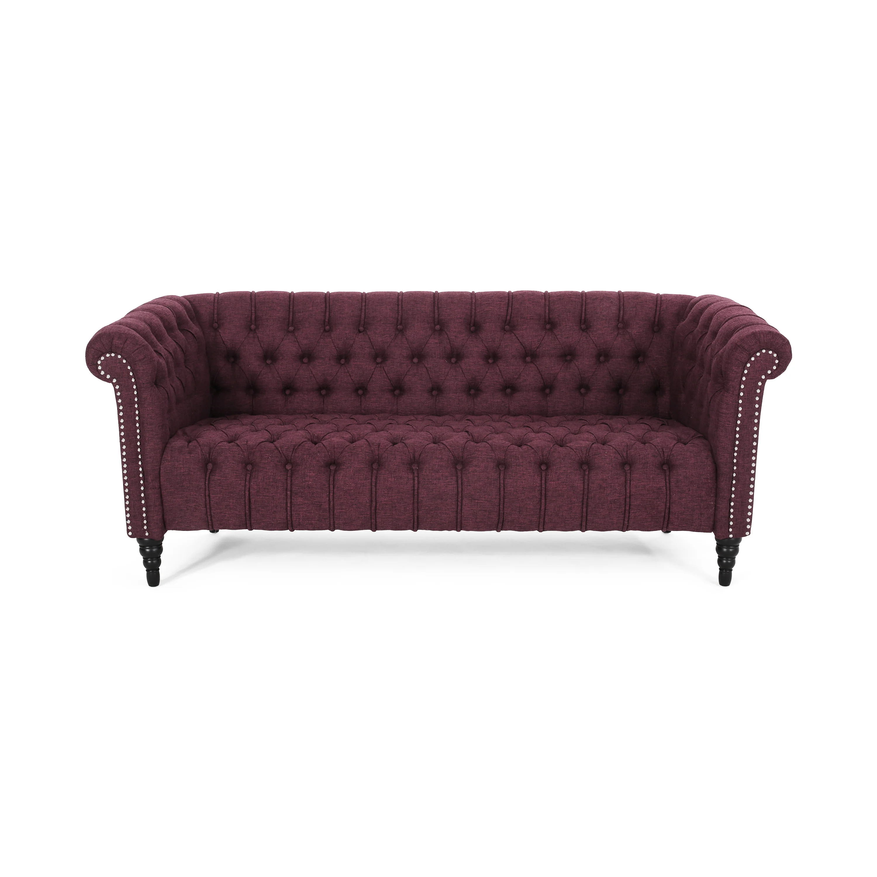 Edgar Button Tufted Rolled Back Upholstered Sofa - furnishings