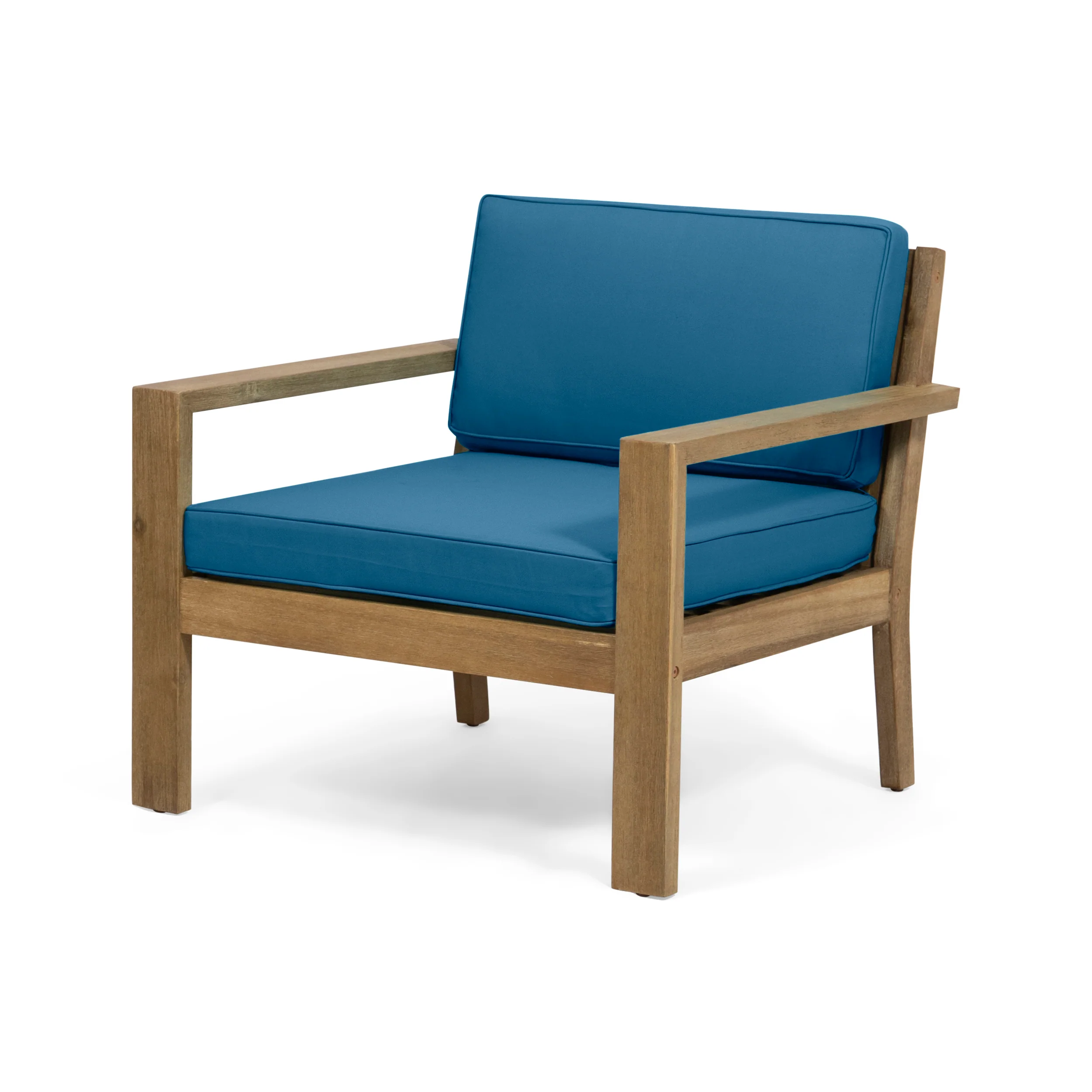 Iris Outdoor 4 Seater Acacia Wood Chat Set with Cushions - furnishings