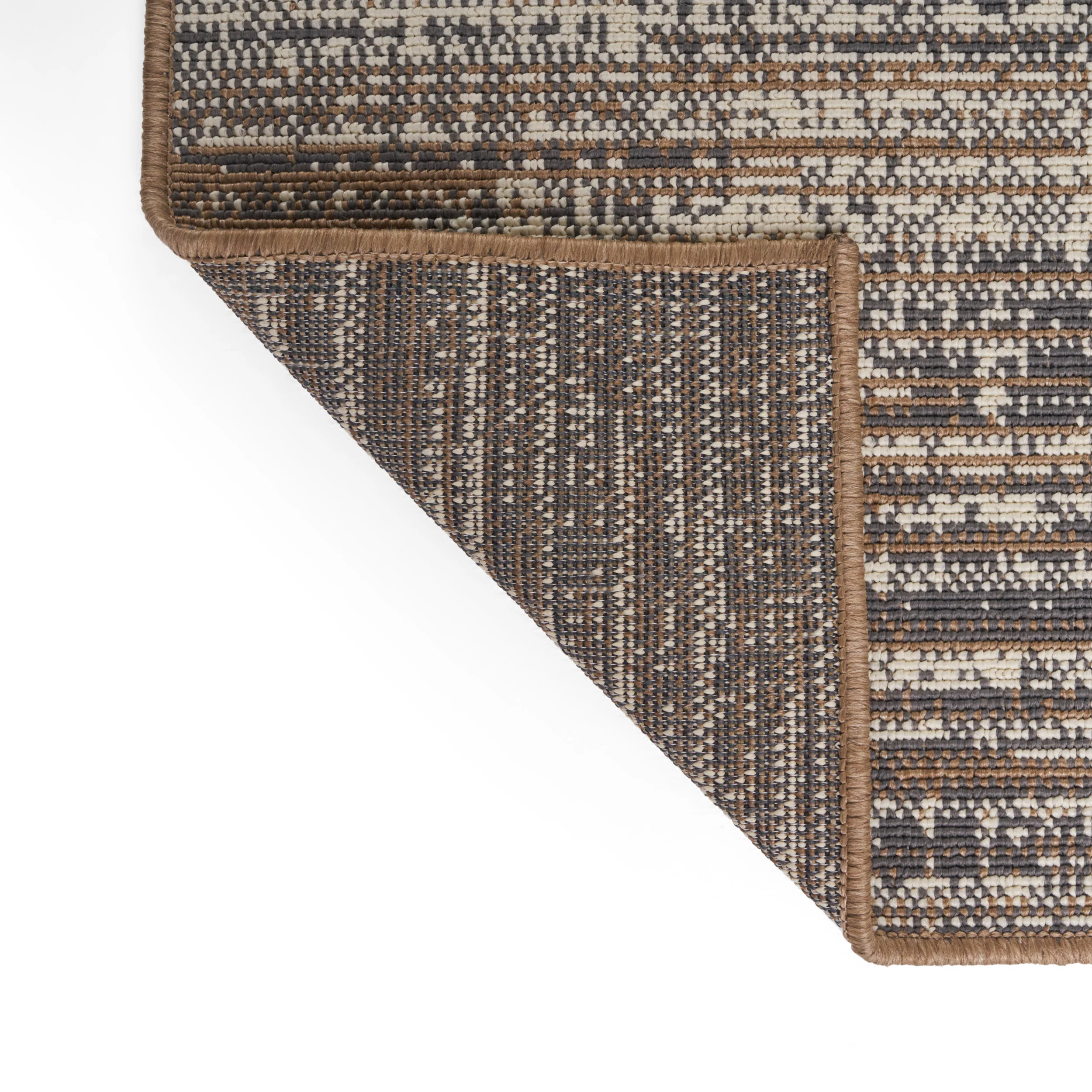 Katherine Outdoor Contemporary Area Rug, Gray and Beige - furnishings