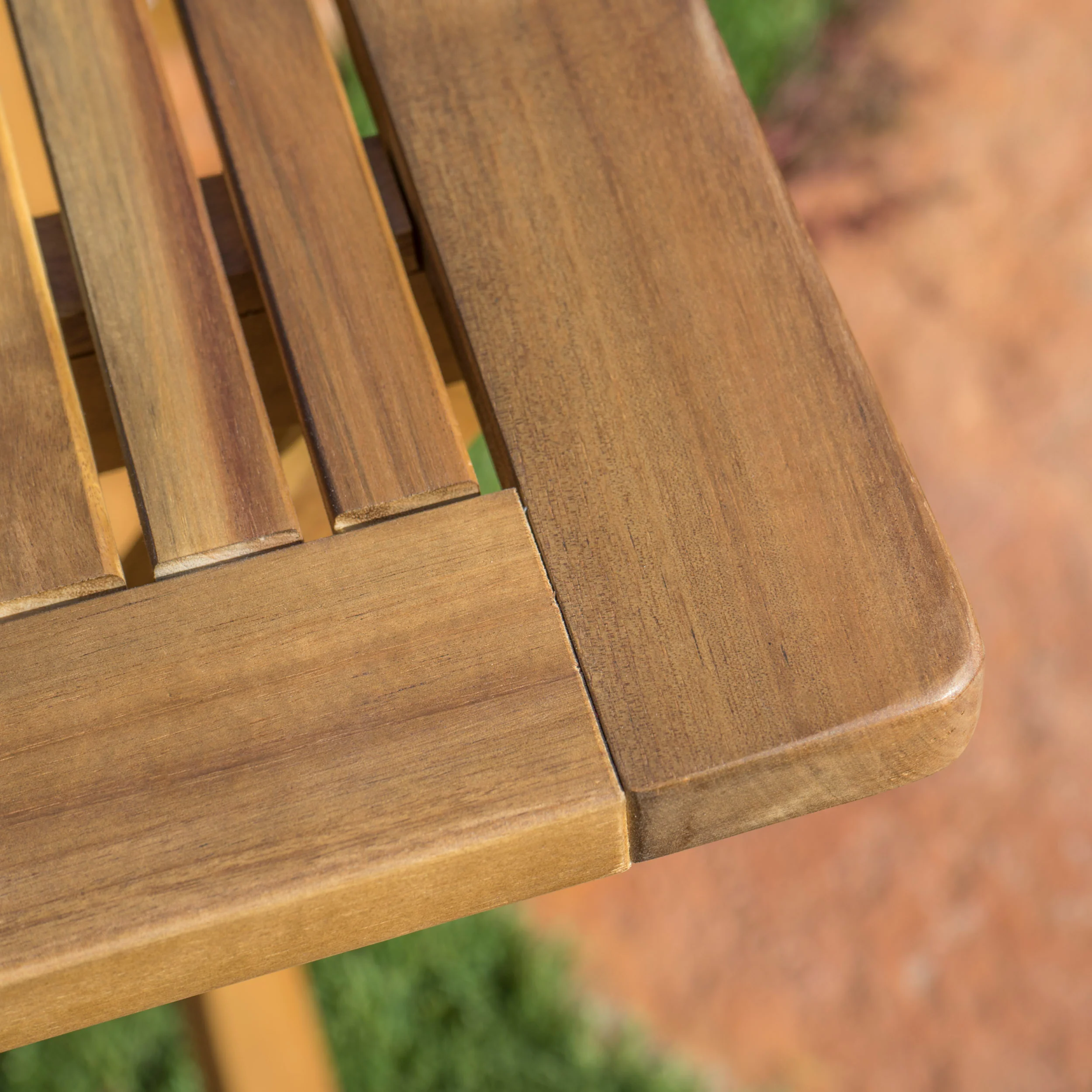 Vicaro Outdoor Natural Finish Acacia Wood Foldable Dining Set - furnishings