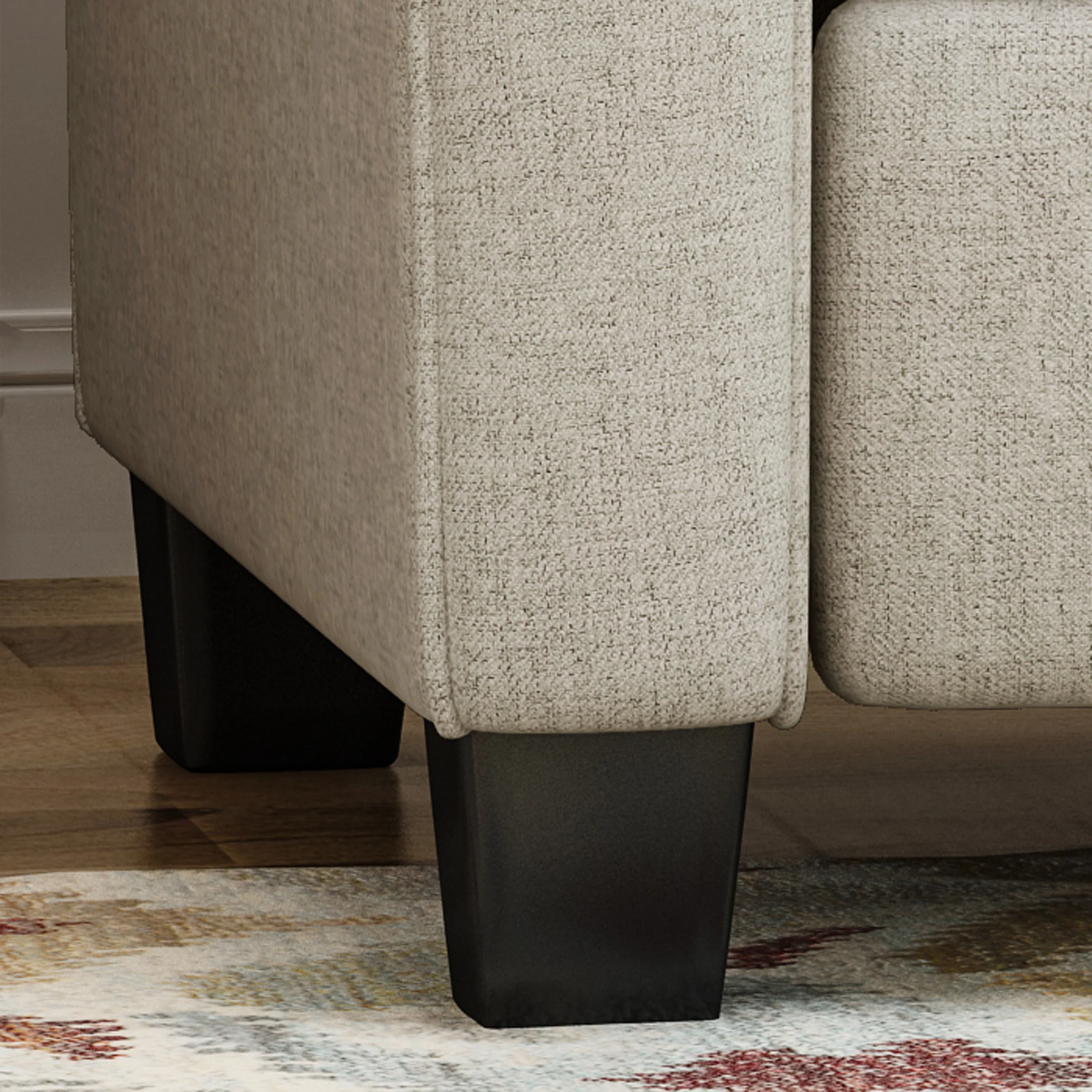 Denise Contemporary Fabric Upholstered Loveseat with Tonal Piping - furnishings