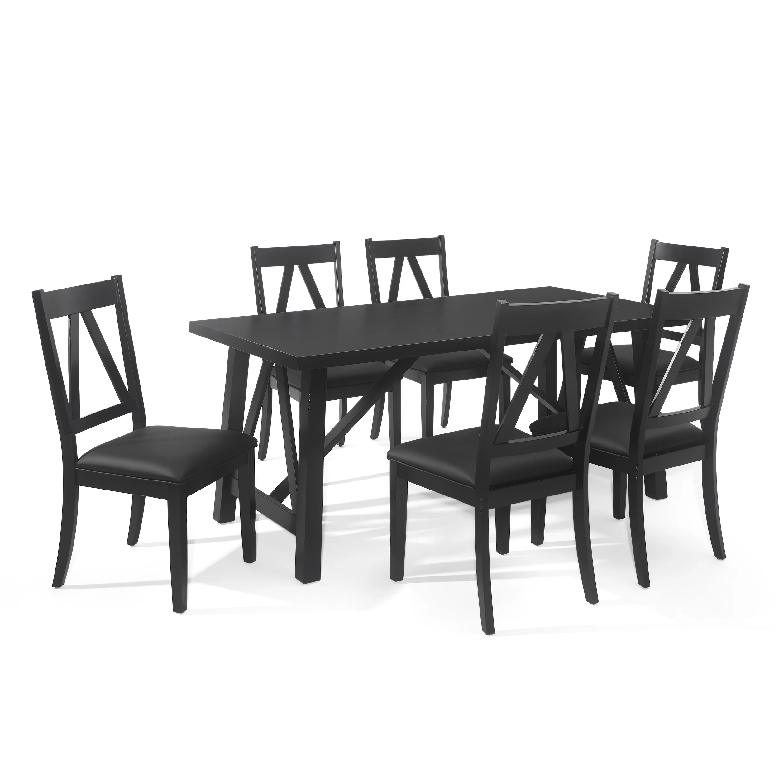 Grover Farmhouse Wood 7 Piece Dining Set - furnishings