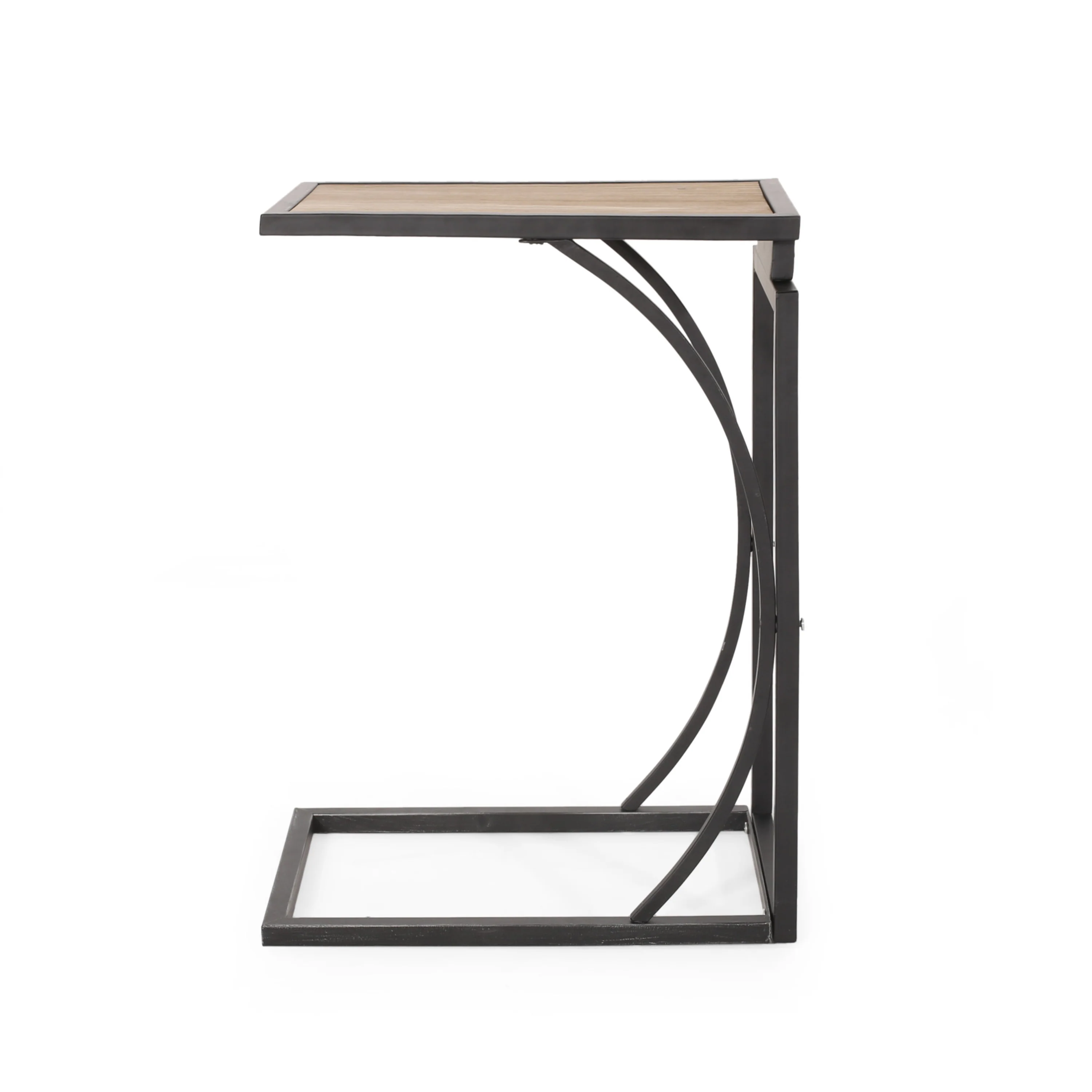 Catileya Modern Industrial C-Shaped End Table - furnishings