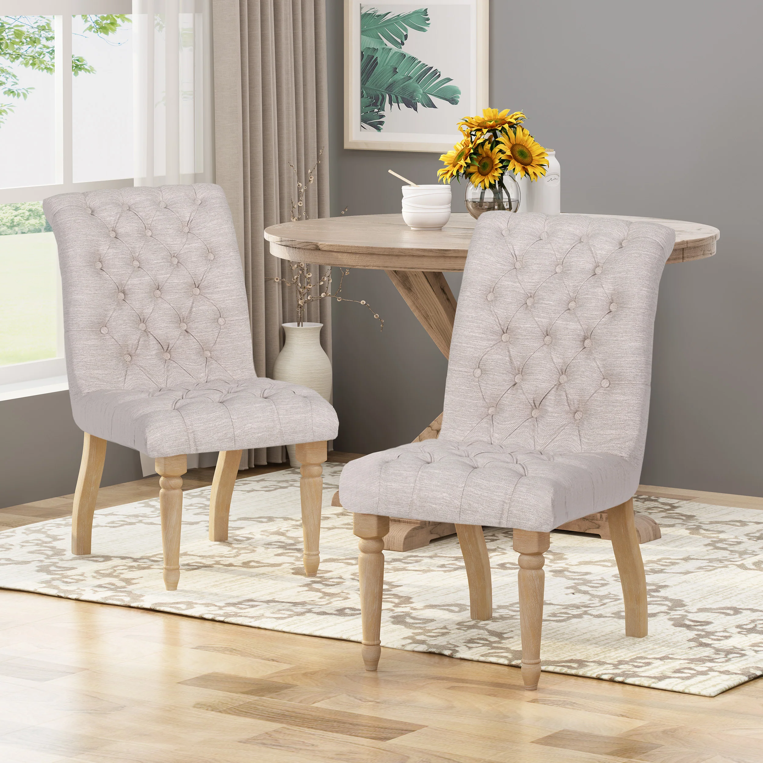 Terrance Tufted Fabric Dining Chair (Set of 2) - furnishings