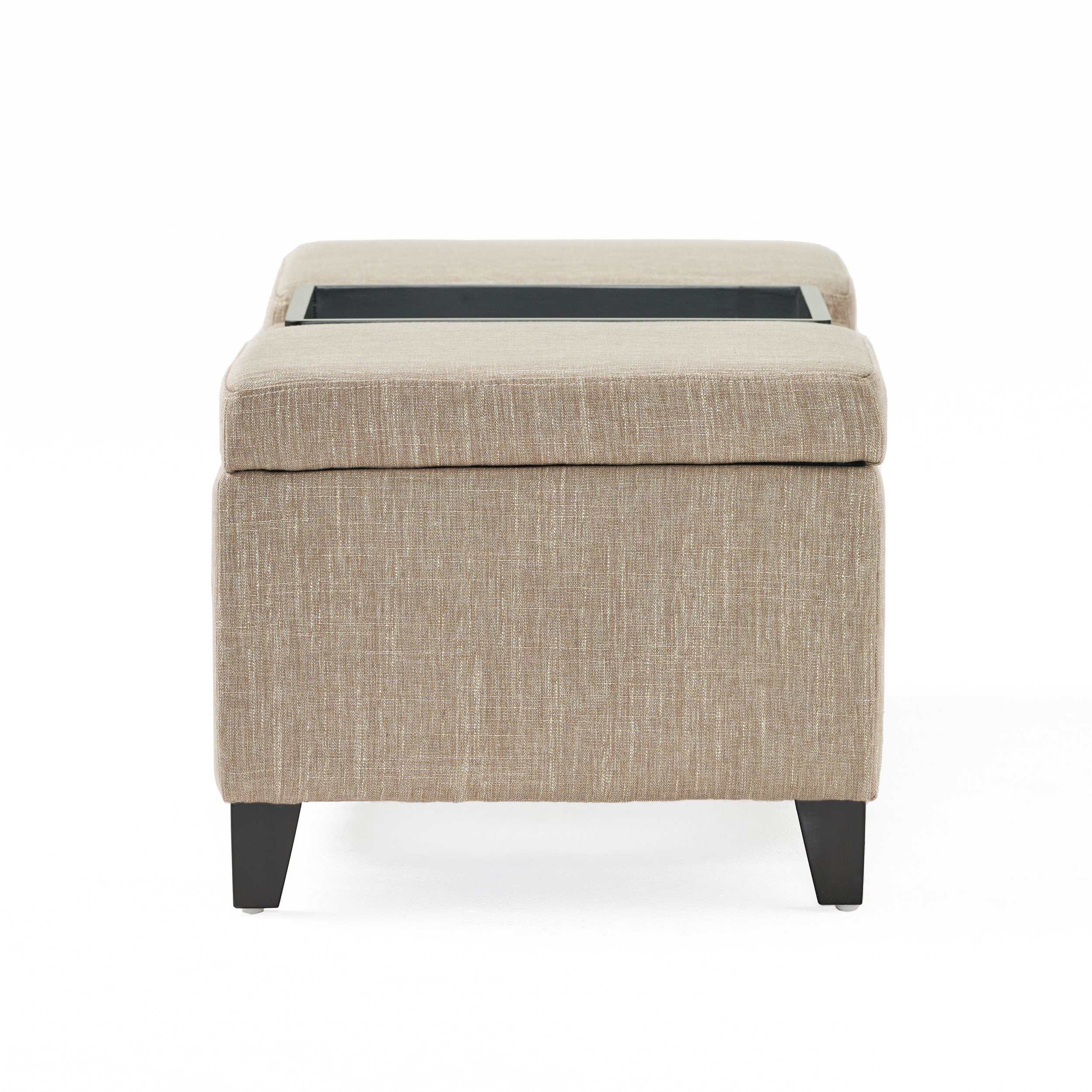 Fullerton Chamois Fabric Storage Ottoman - furnishings