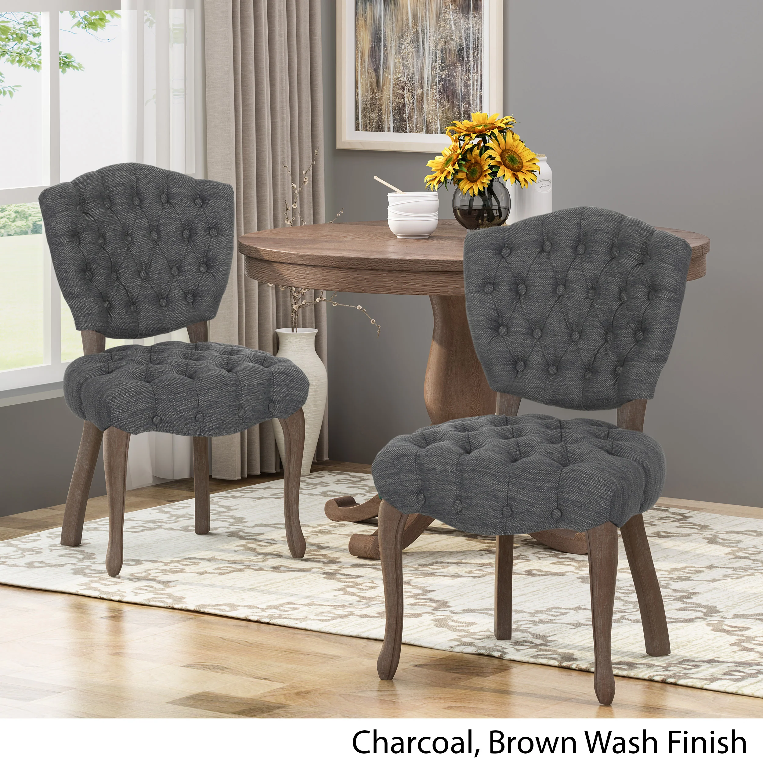 Case Tufted Dining Chair with Cabriole Legs (Set of 2) - furnishings
