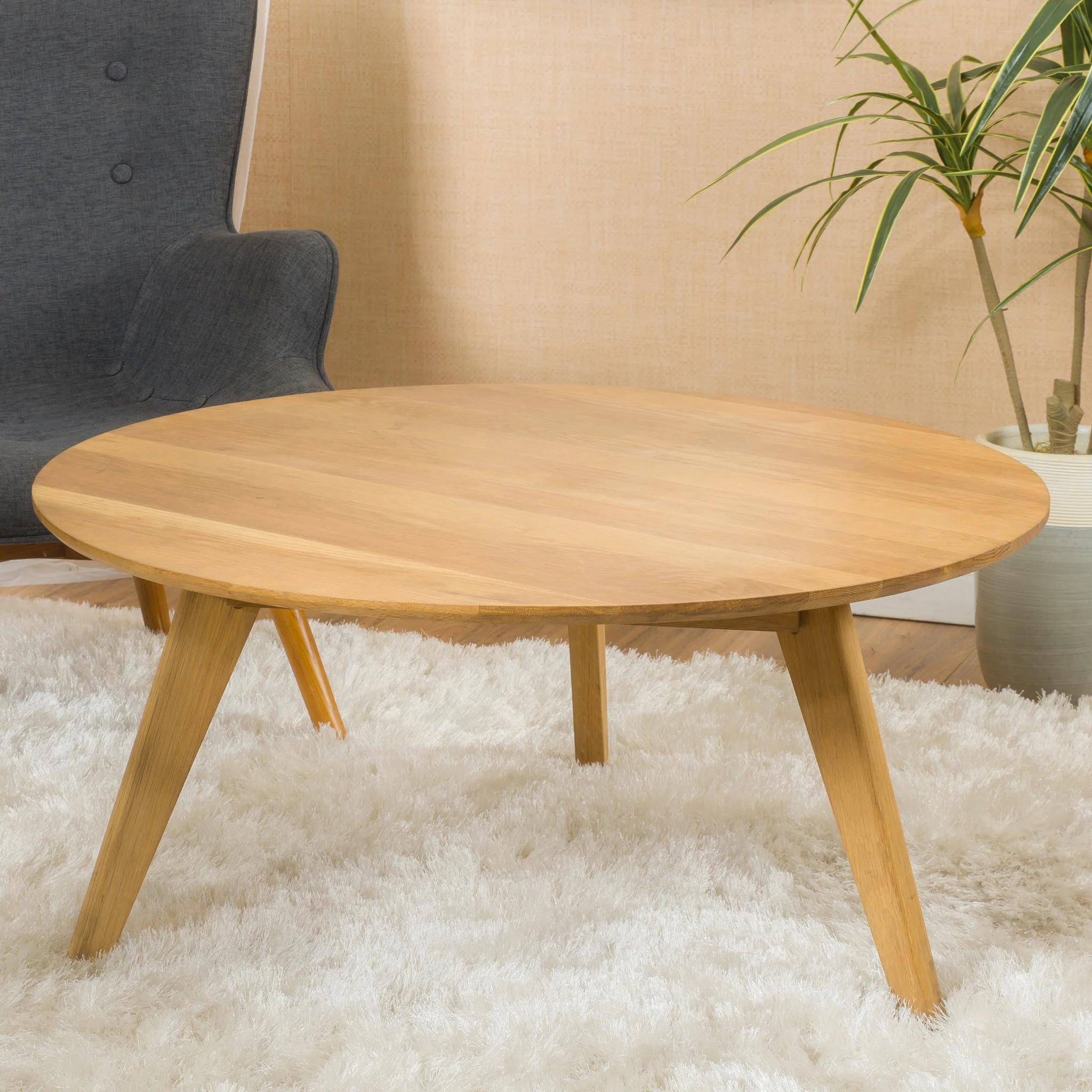 Mimaya Natural Stained Wood Coffee Table - furnishings