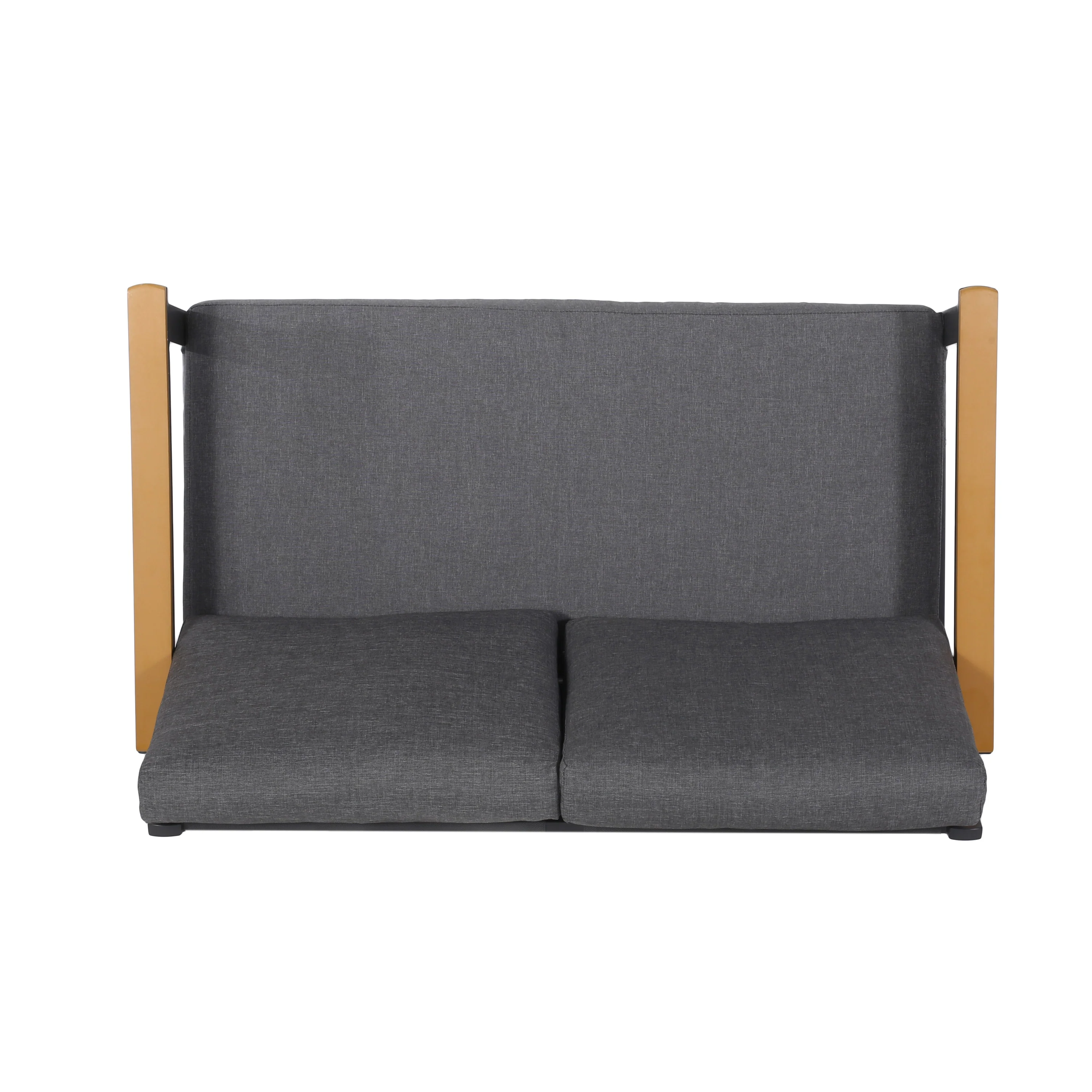 Mathias Outdoor 4 Piece Aluminum and Faux Wood Chat Set with Cushions - furnishings