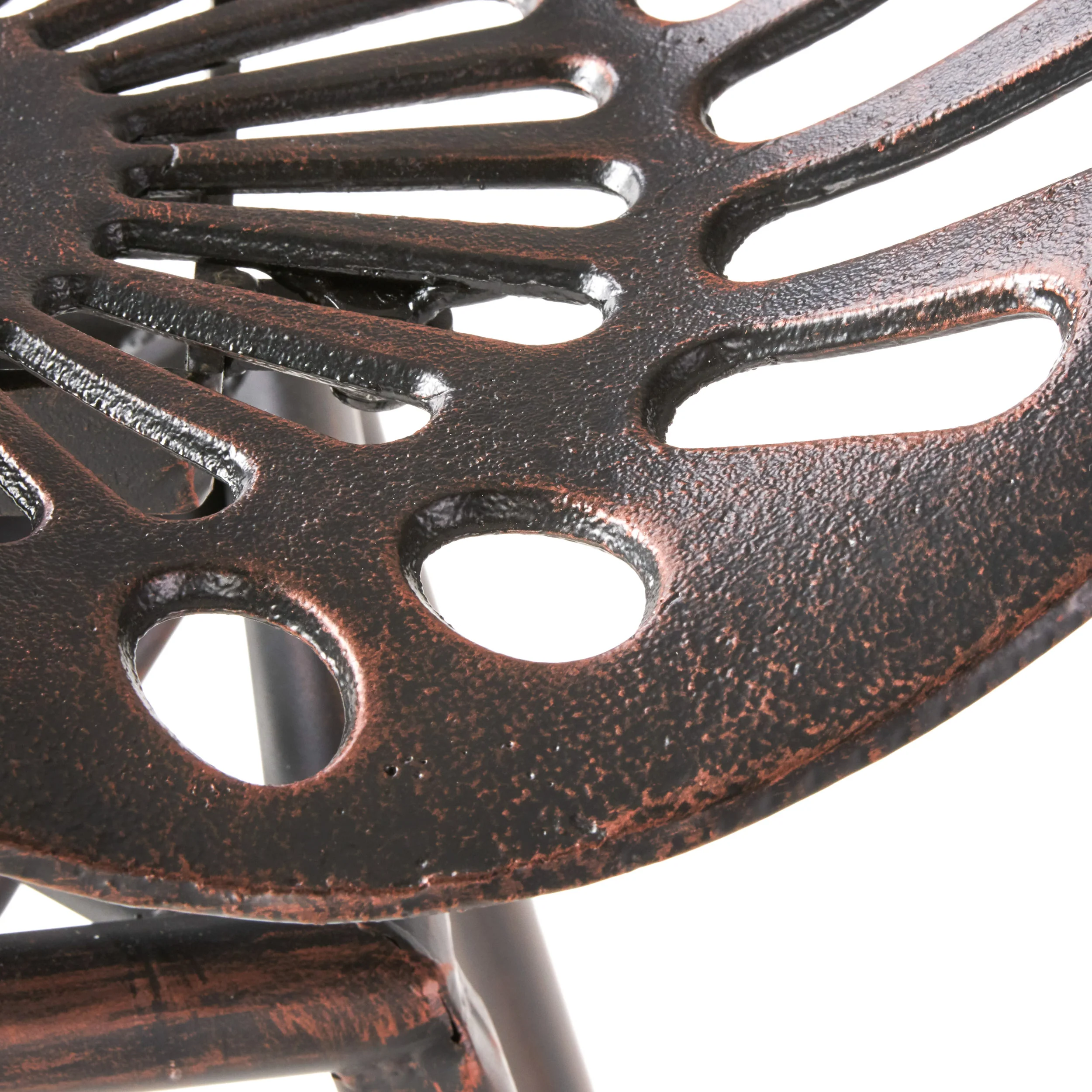 Charlie Industrial Metal Design Tractor Seat Adjustable Bar Stool (Black Brushed Copper) - furnishings