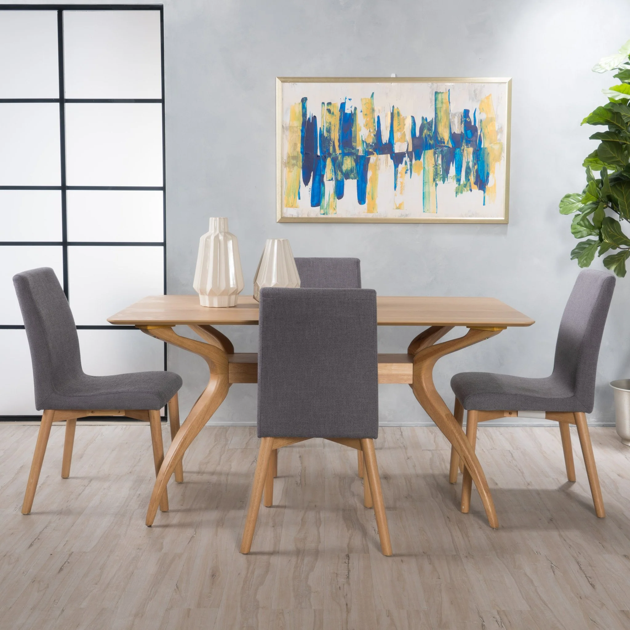 Katherine Mid-Century Modern 5 Piece Dining Set - furnishings