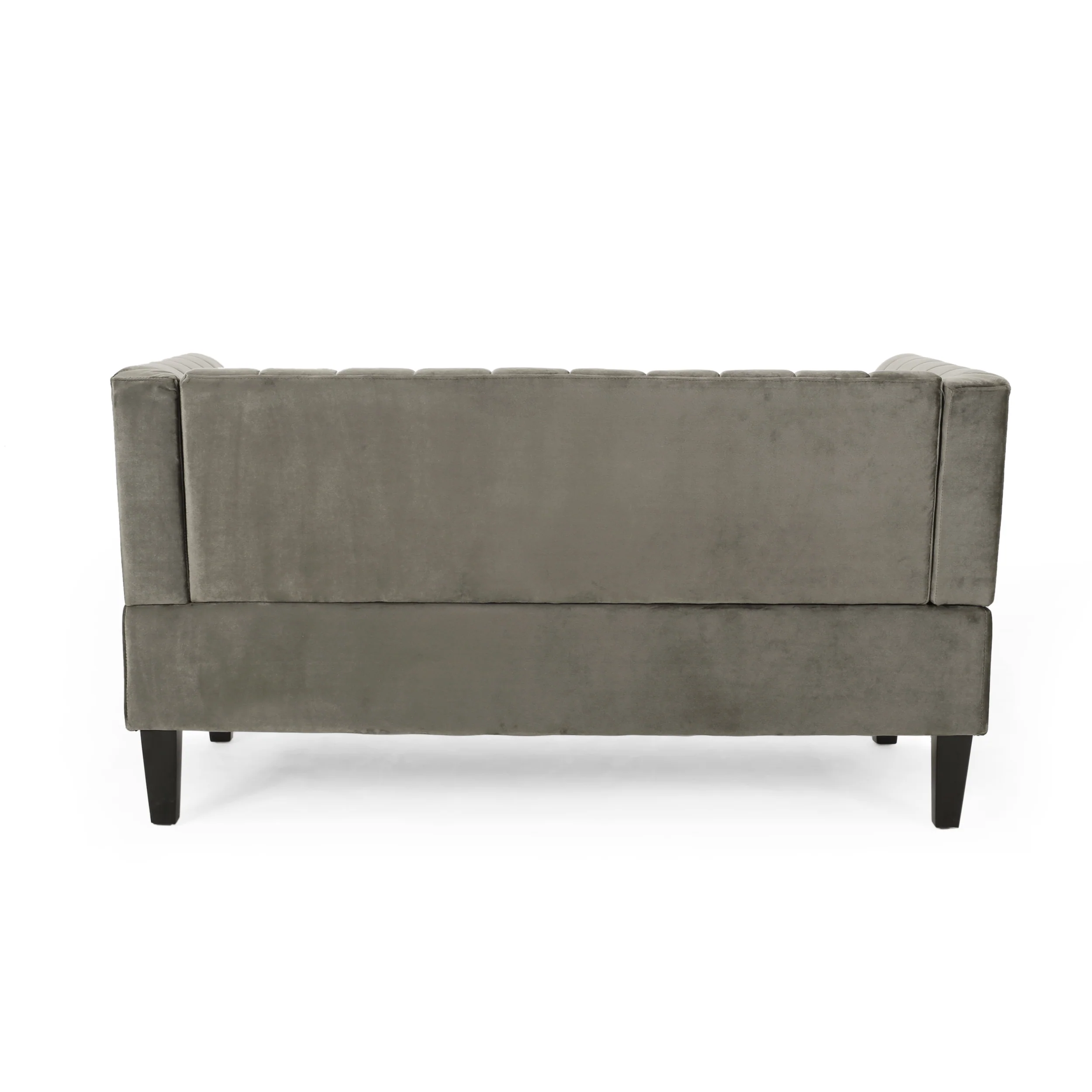 Masie Contemporary Channel Stitch Velvet Settee - furnishings