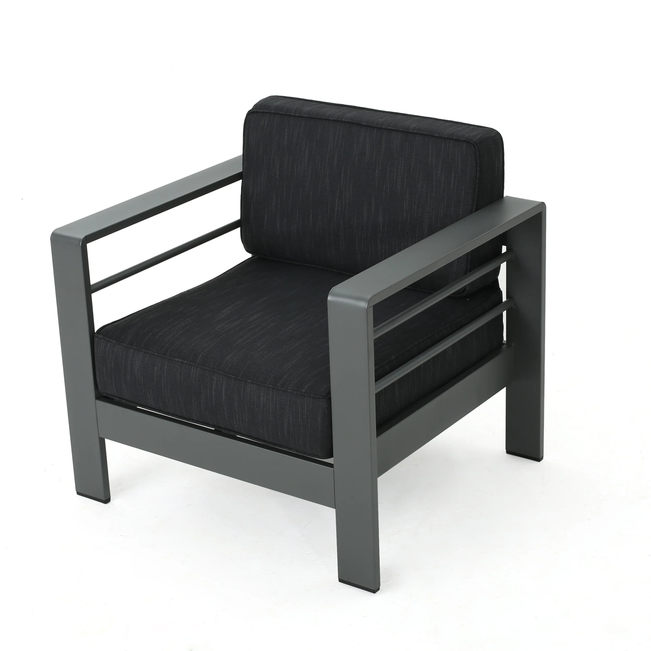 Coral Outdoor Aluminum 4 Seater Chat Set with Fire Pit - furnbro