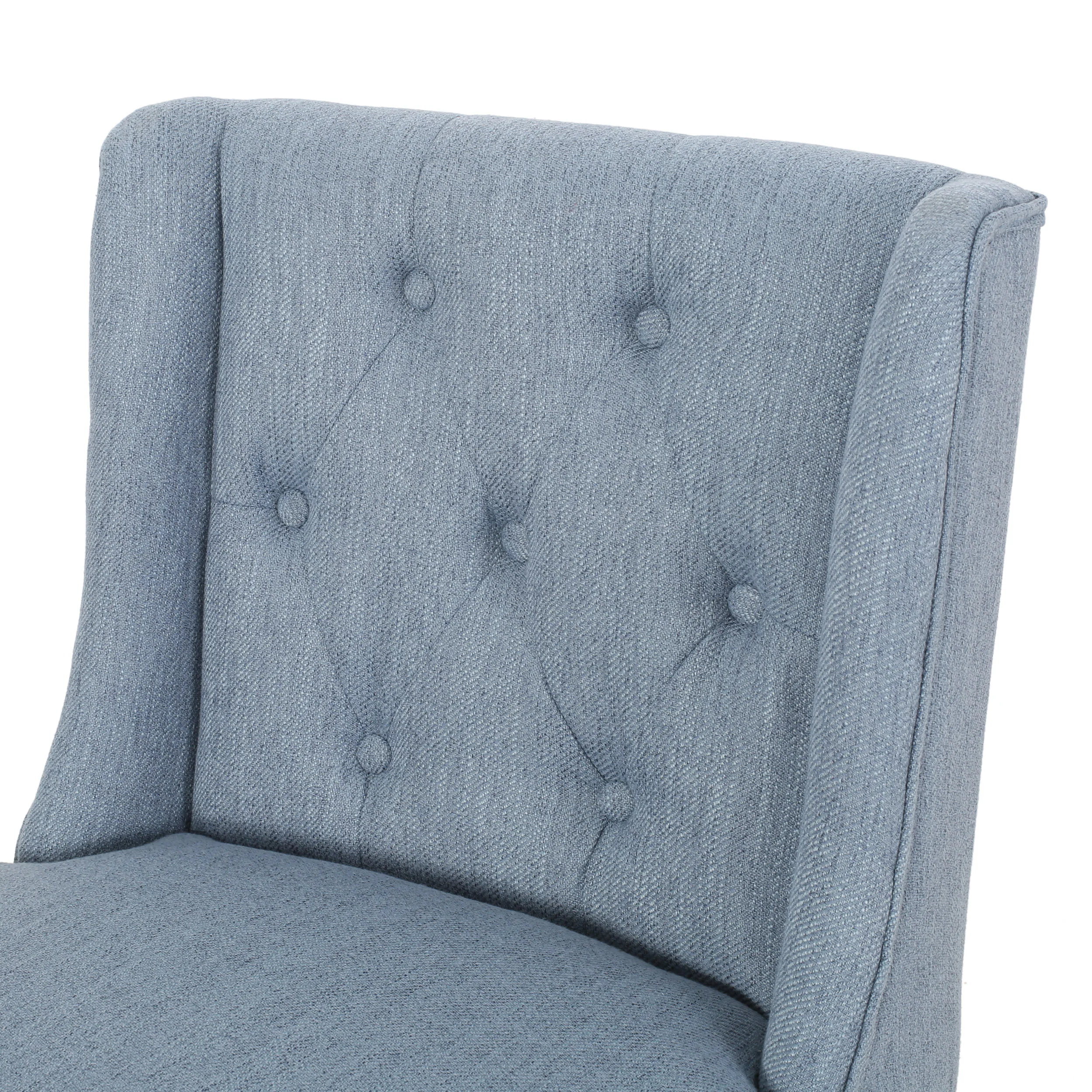 Willamina Button Tufted Fabric Wingback Counterstool (Set of 2) - furnishings