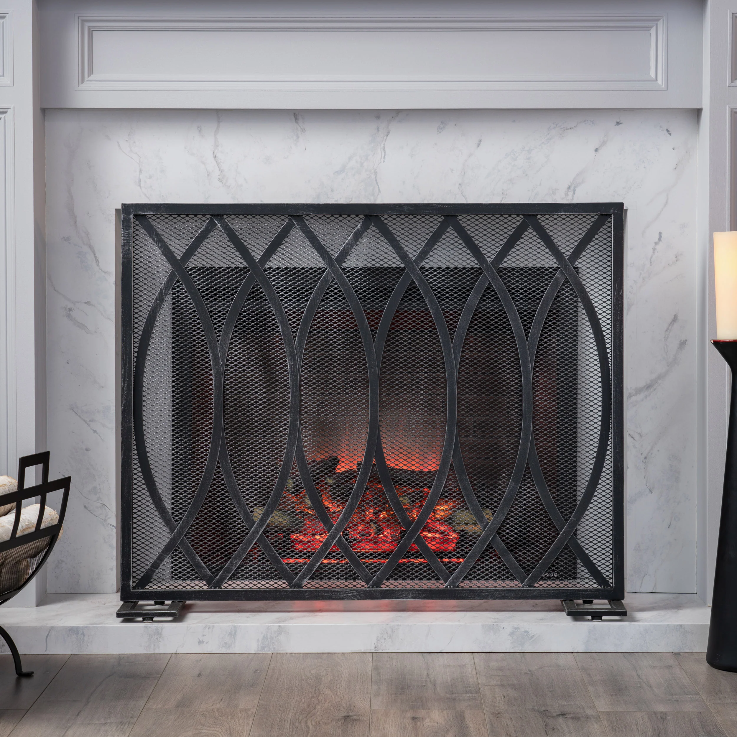 Junior Modern Single PanelIron Firescreen - furnishings