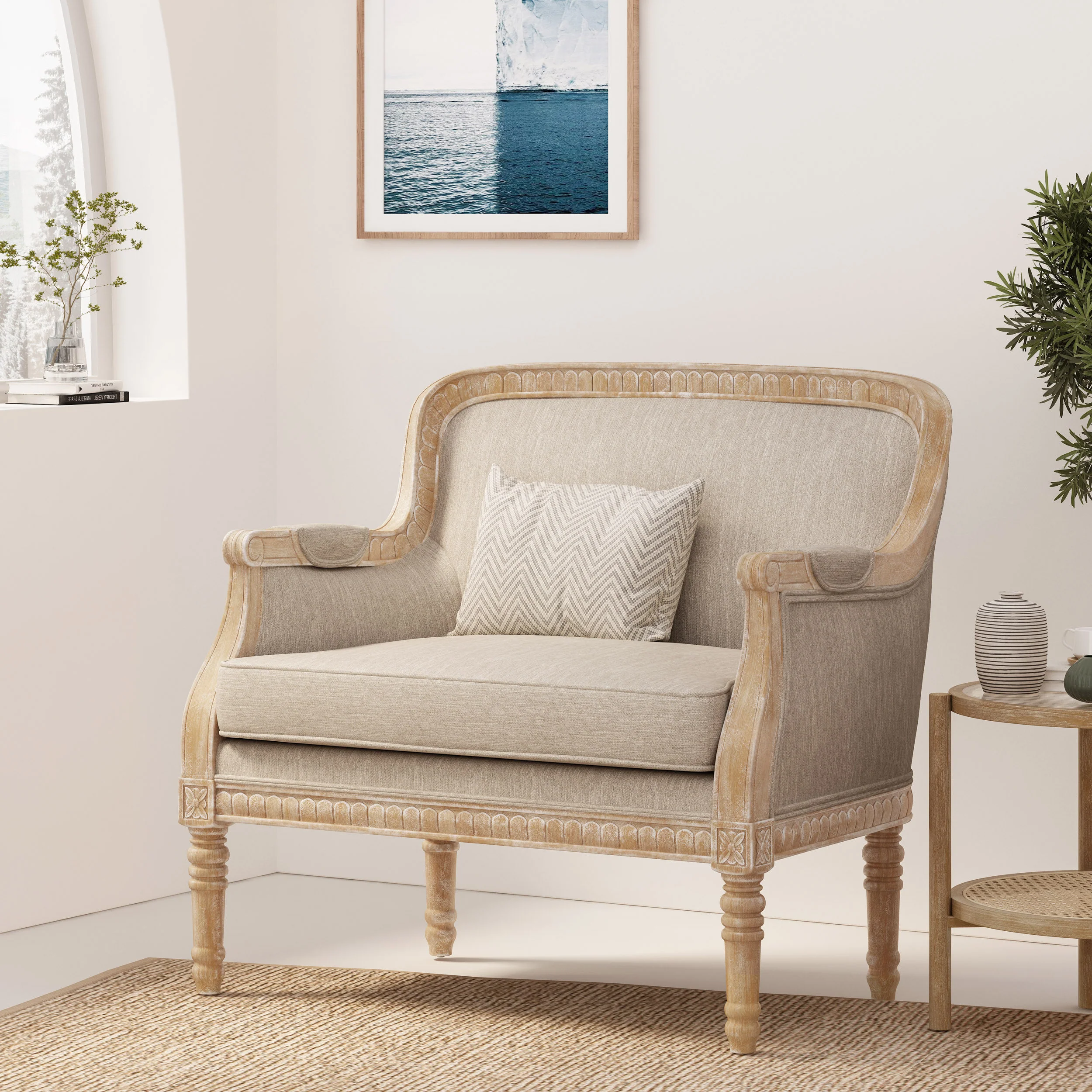 Bennion French Country Fabric Upholstered Club Chair - furnishings