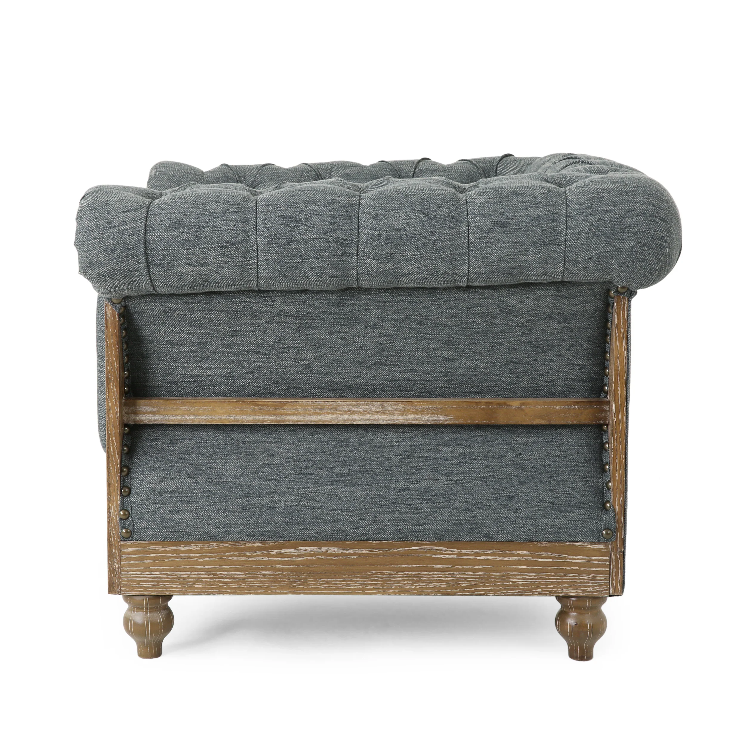Alejandro Chesterfield Tufted Fabric Club Chairs with Nailhead Trim, Set of 2 - furnishings