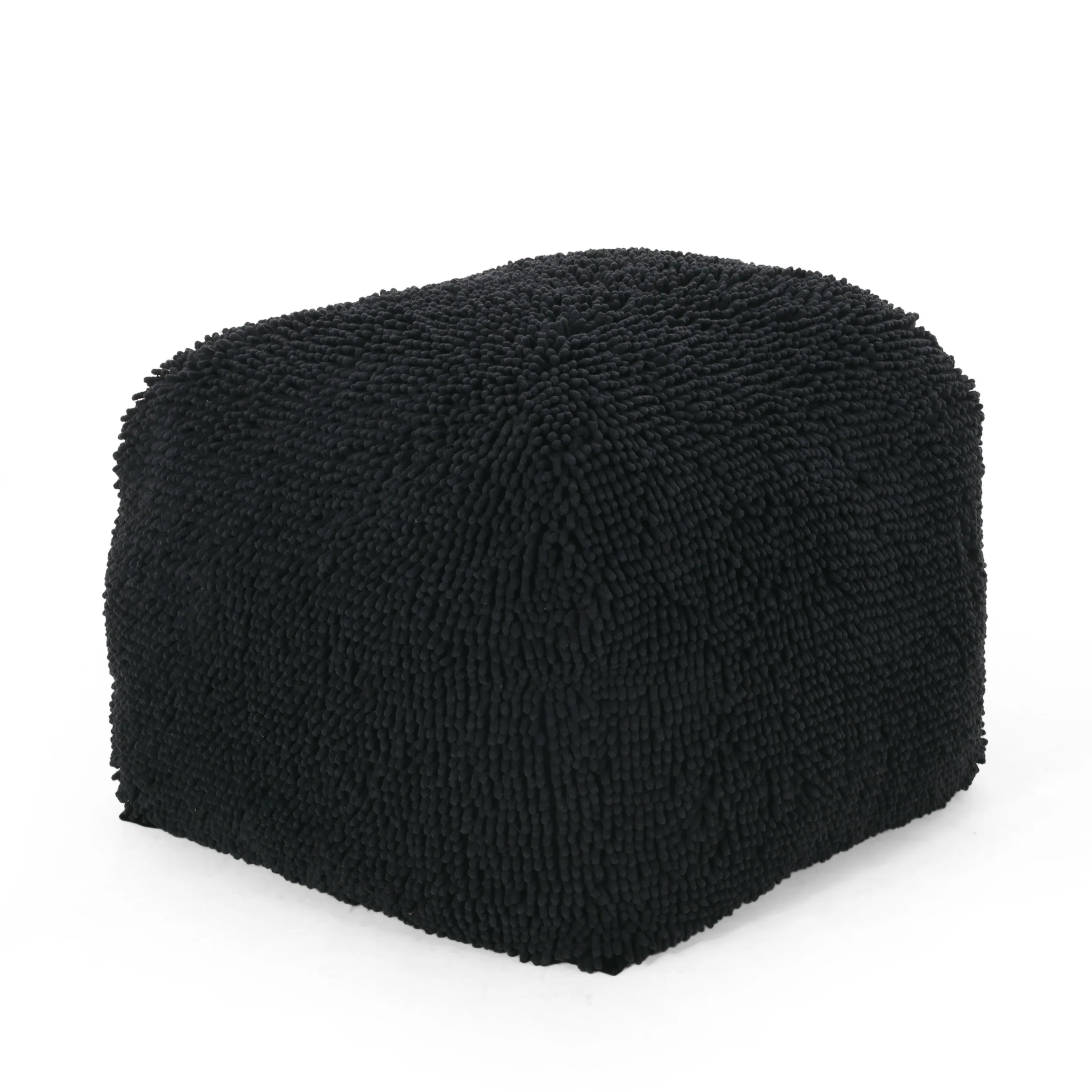 Statham Modern Microfiber Chenille Square Pouf - furnishings