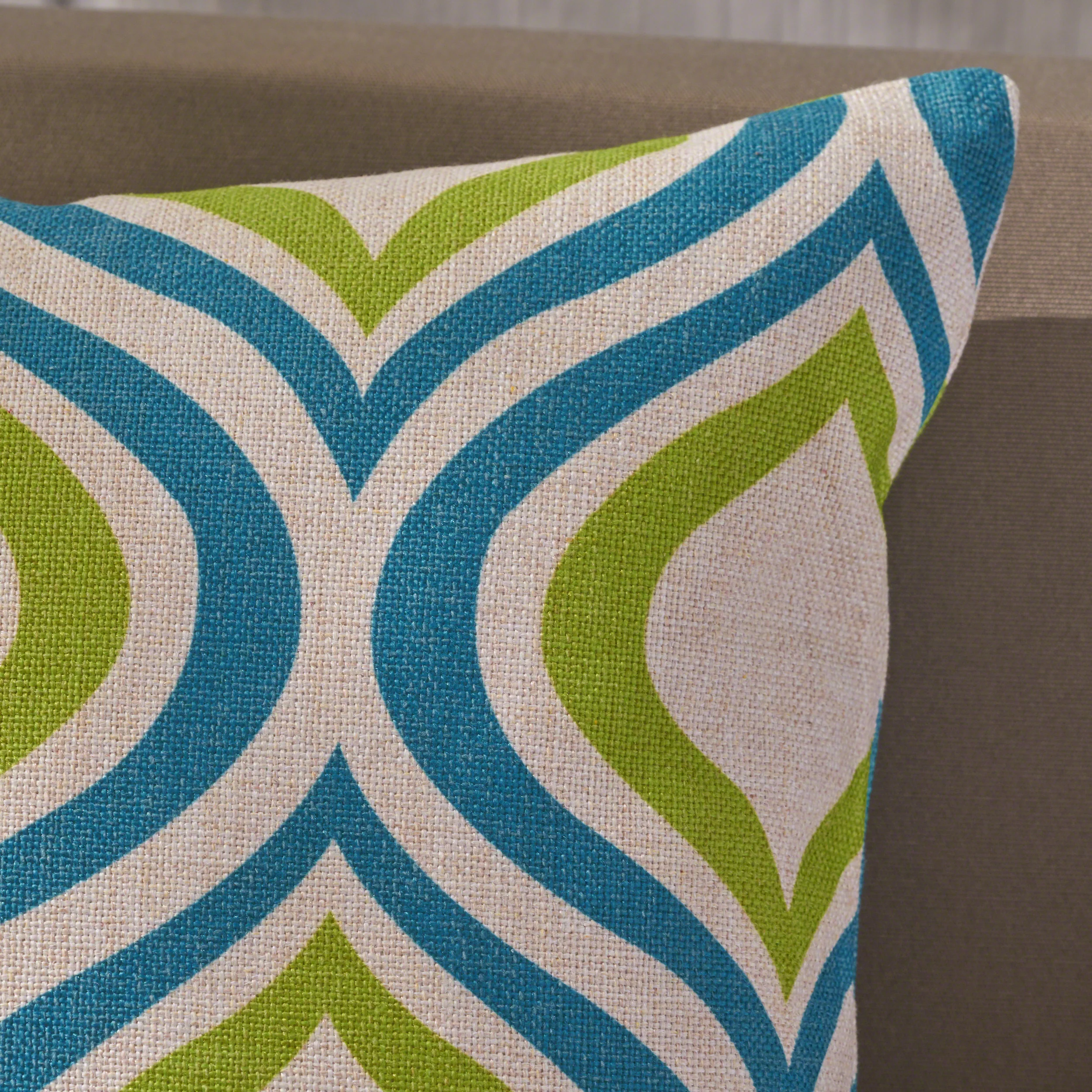 Mabel Outdoor Ikat Water Resistant 18-inch Square Pillow, Blue / Green Ikat - furnishings