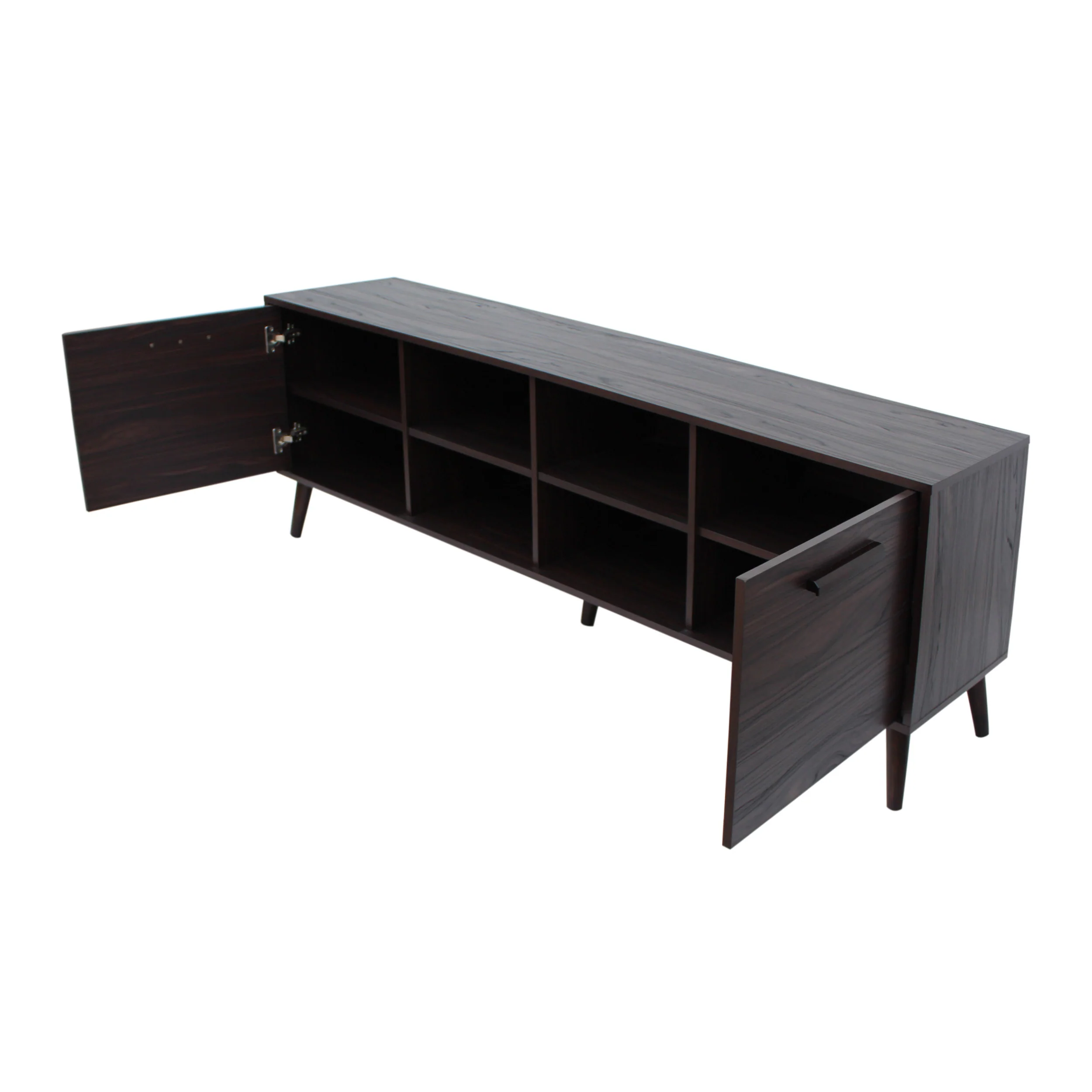 Owensmouth Mid Century Modern 2 Cabinets & Shelves TV Stand - furnishings