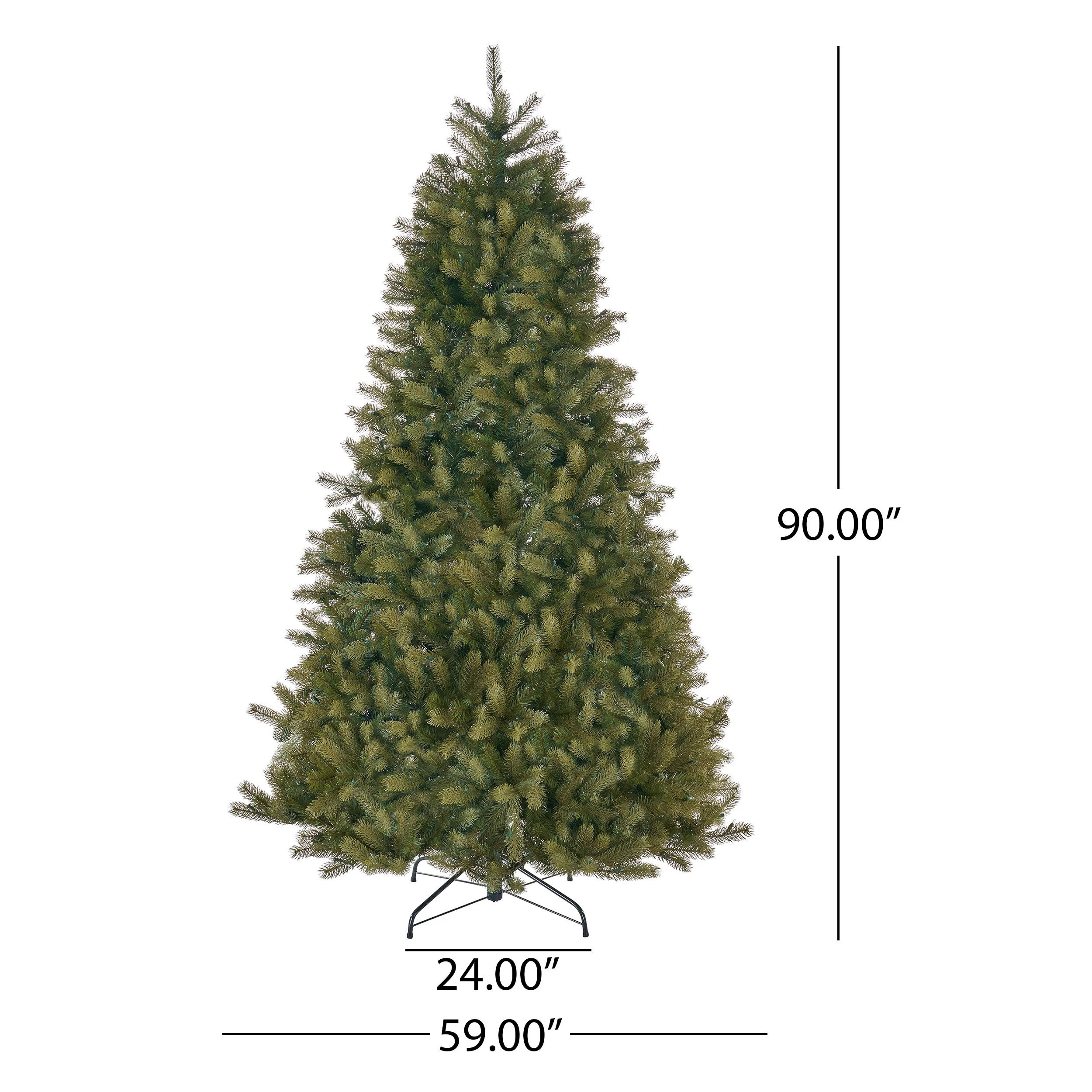 7.5-foot Mixed Spruce Hinged Artificial Christmas Tree - furnishings