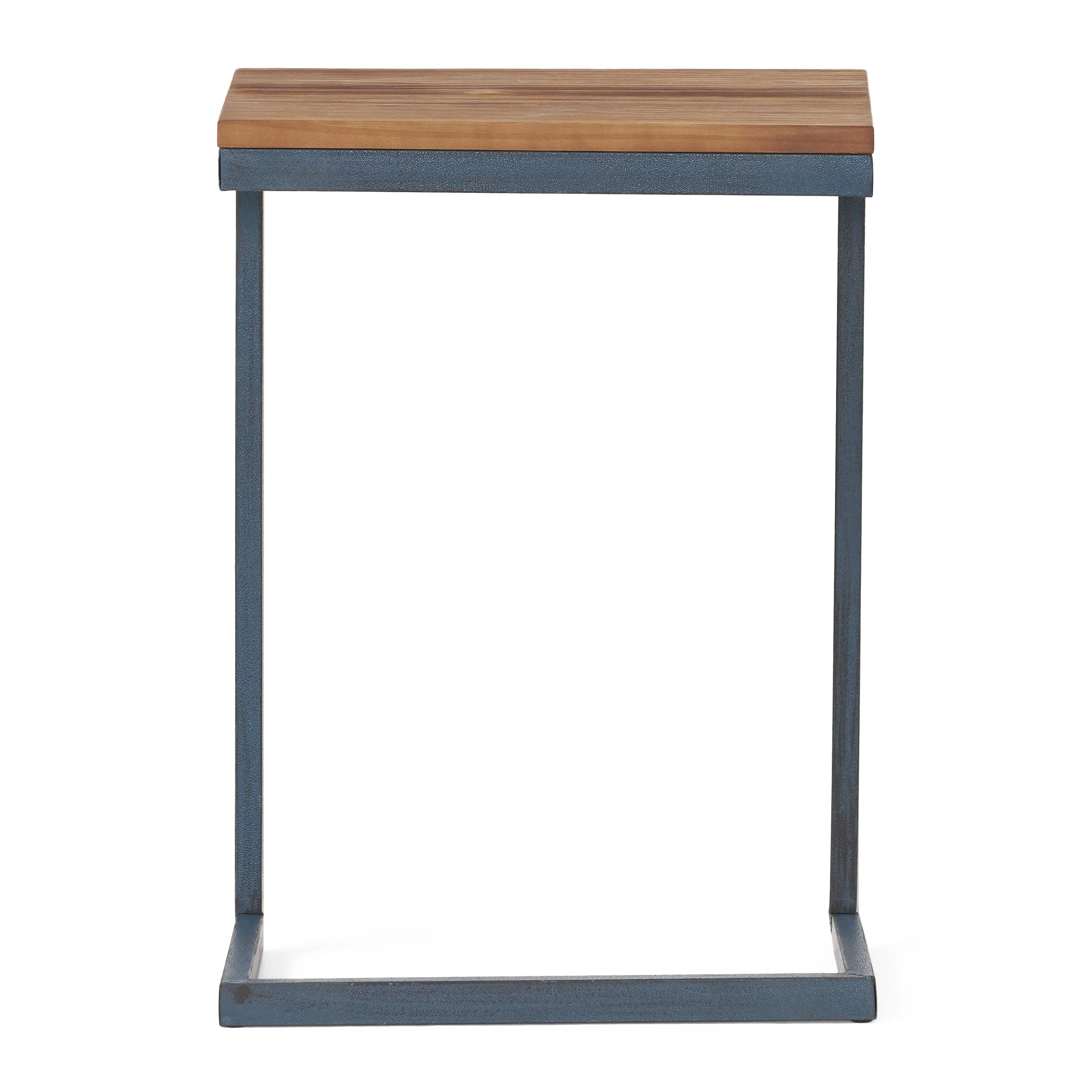 Ramona Modern Industrial Firwood C-Shaped Accent Side Table with Iron Frame - furnishings