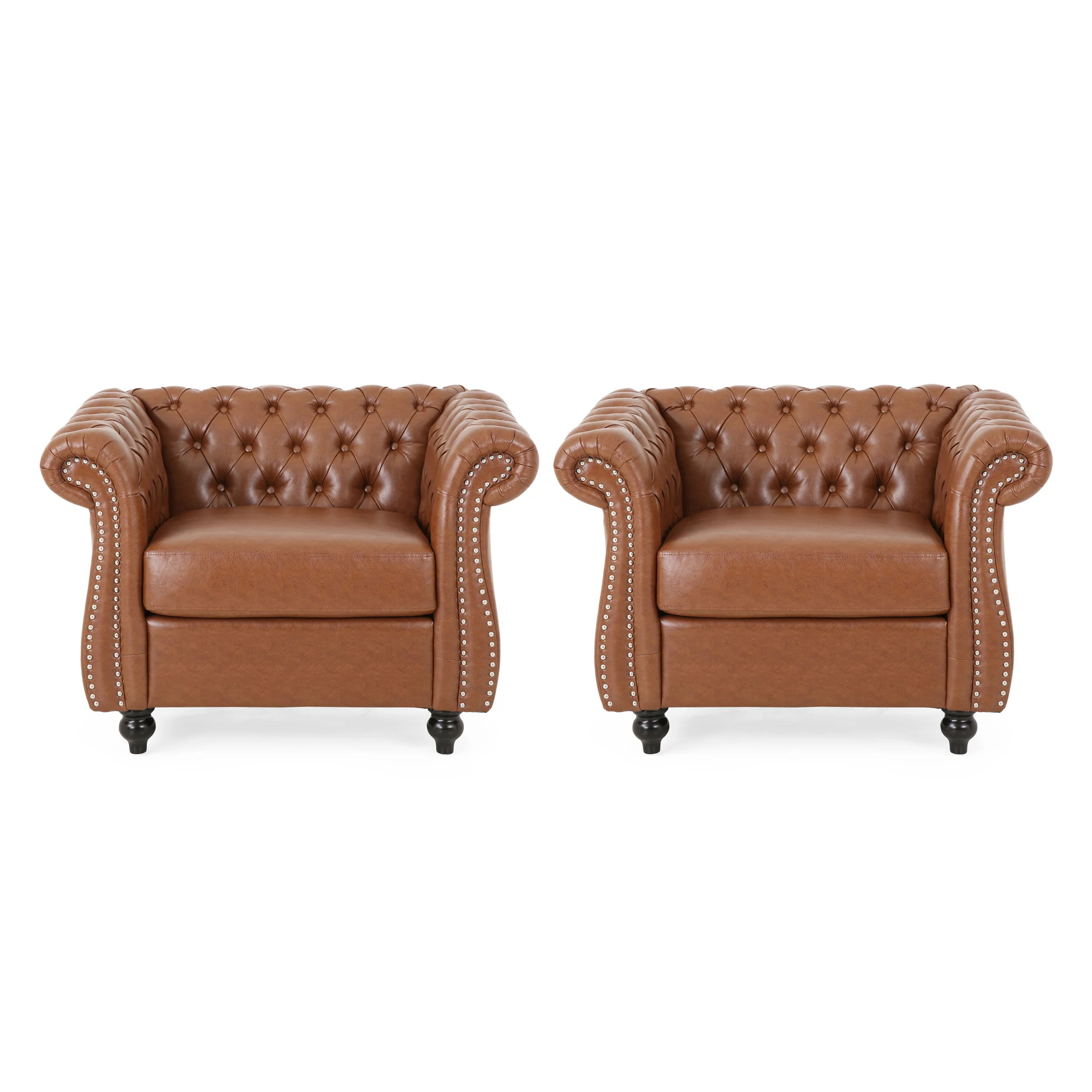 Madelena Traditional Chesterfield Club Chairs (Set of 2) - furnishings