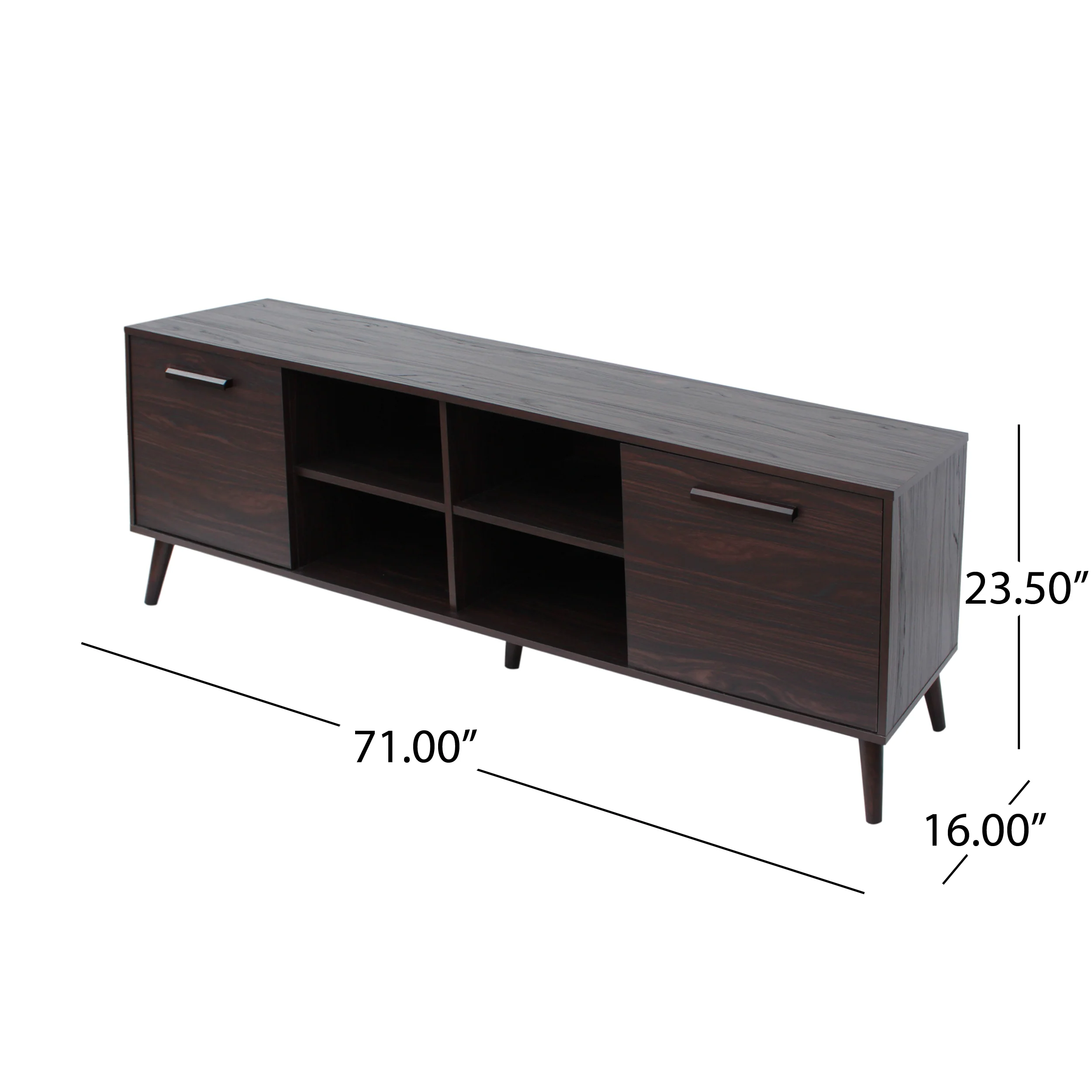 Clement Mid Century 2 Piece TV Stand & Bookcase Set - furnishings