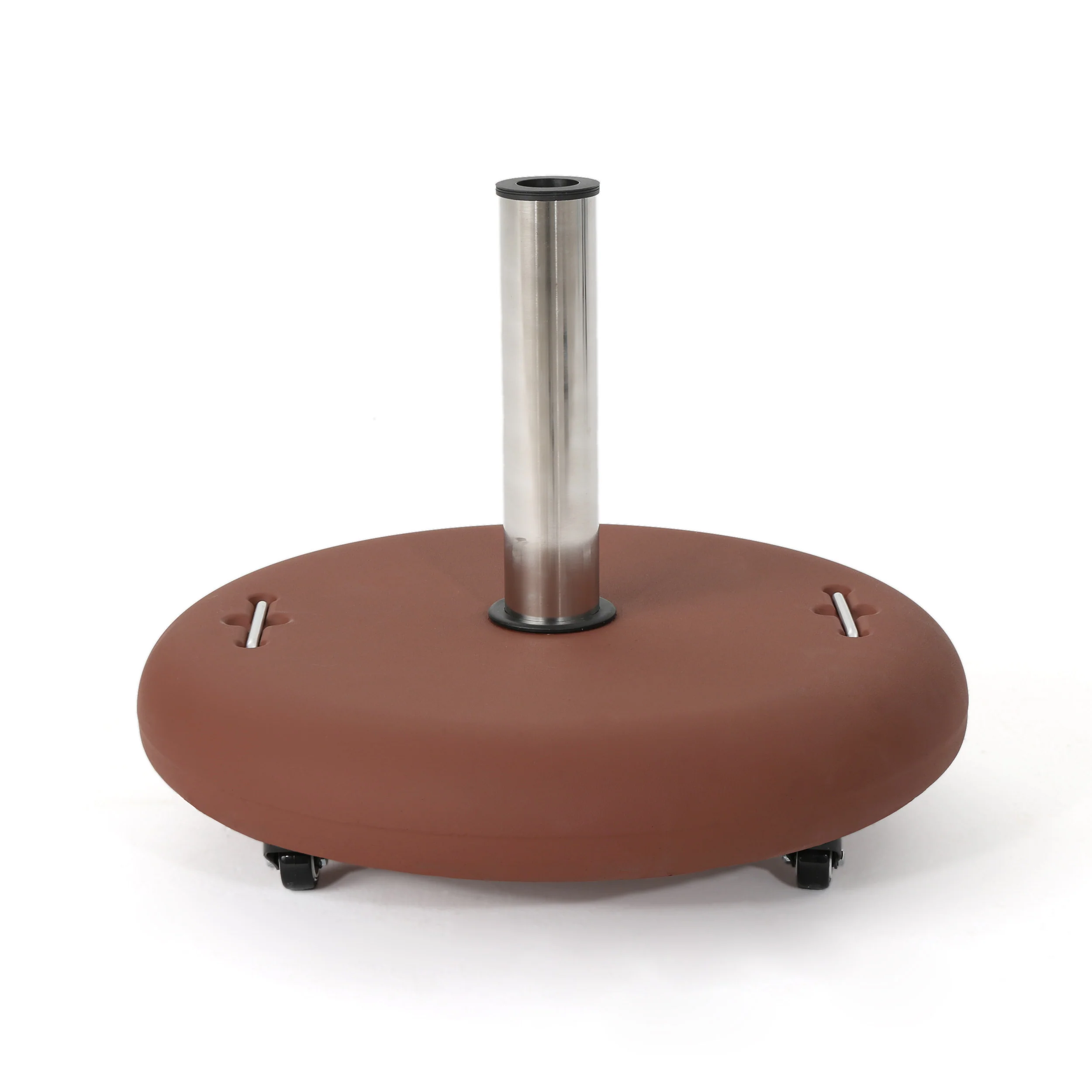 Louise Outdoor Concrete Circular 80lb Umbrella Base with Steel Umbrella Holder - furnishings