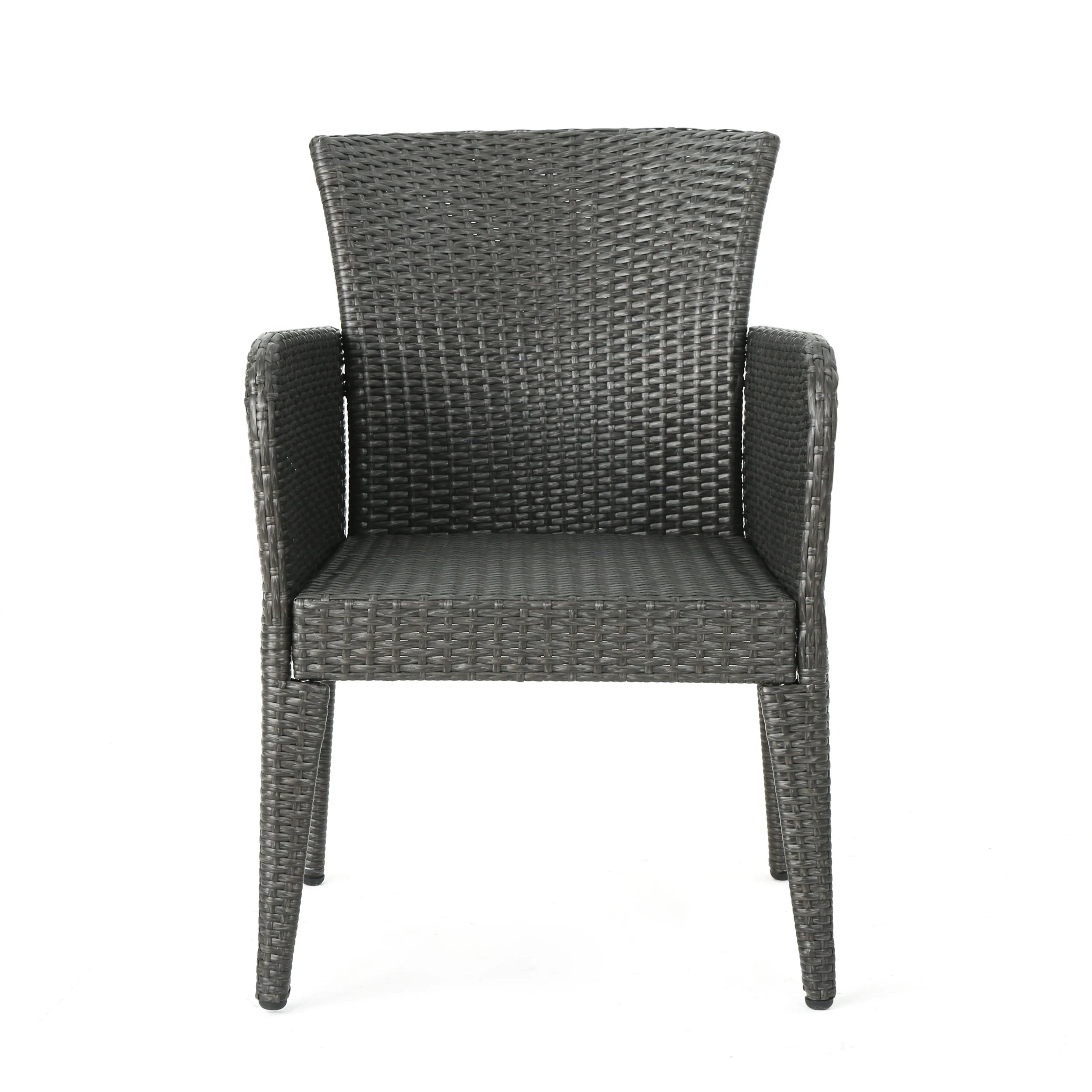 Hans Outdoor 5 Piece Wicker Dining Set, Grey - furnishings