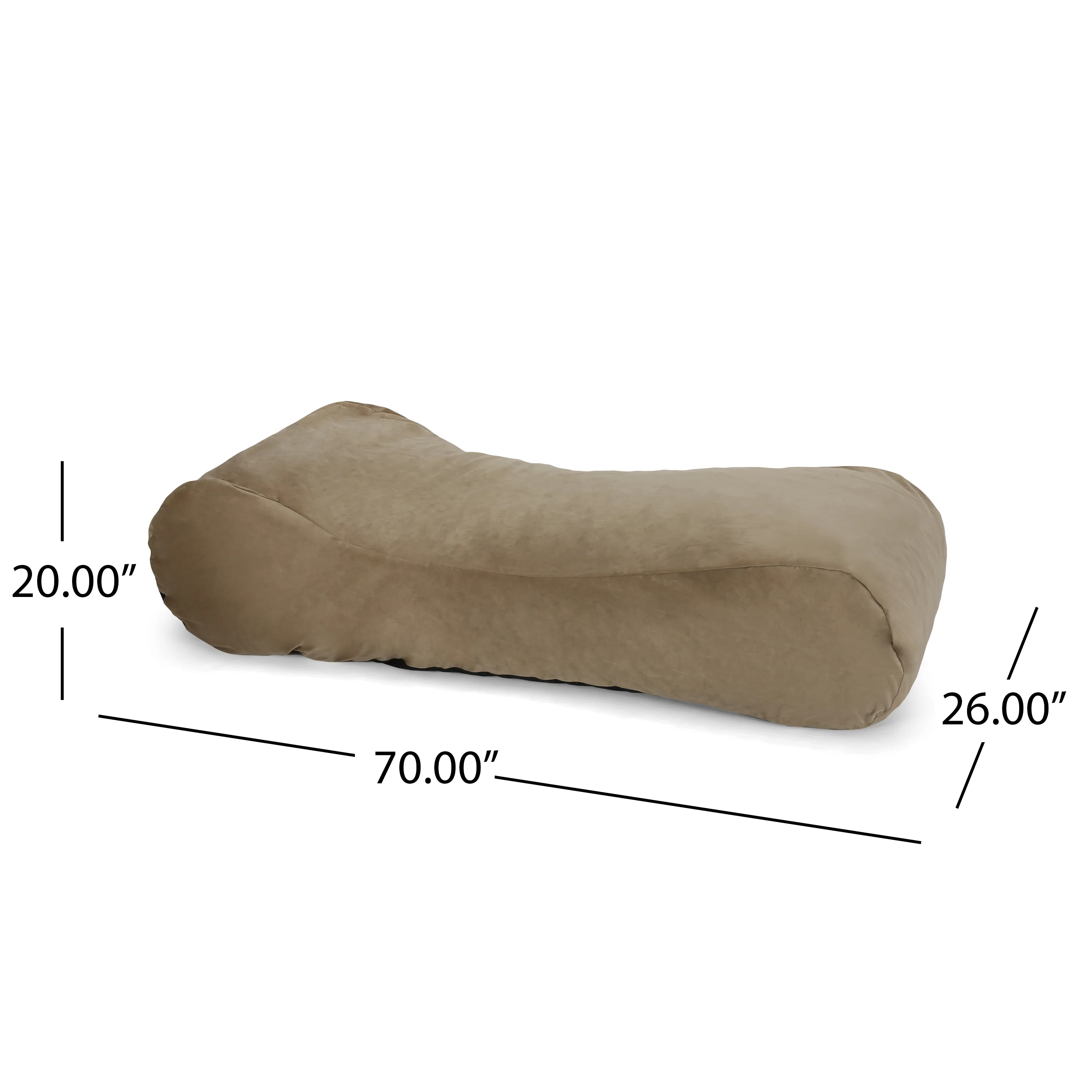 Brookover Modern Velvet 6 Foot Bean Bag Lounger - furnishings