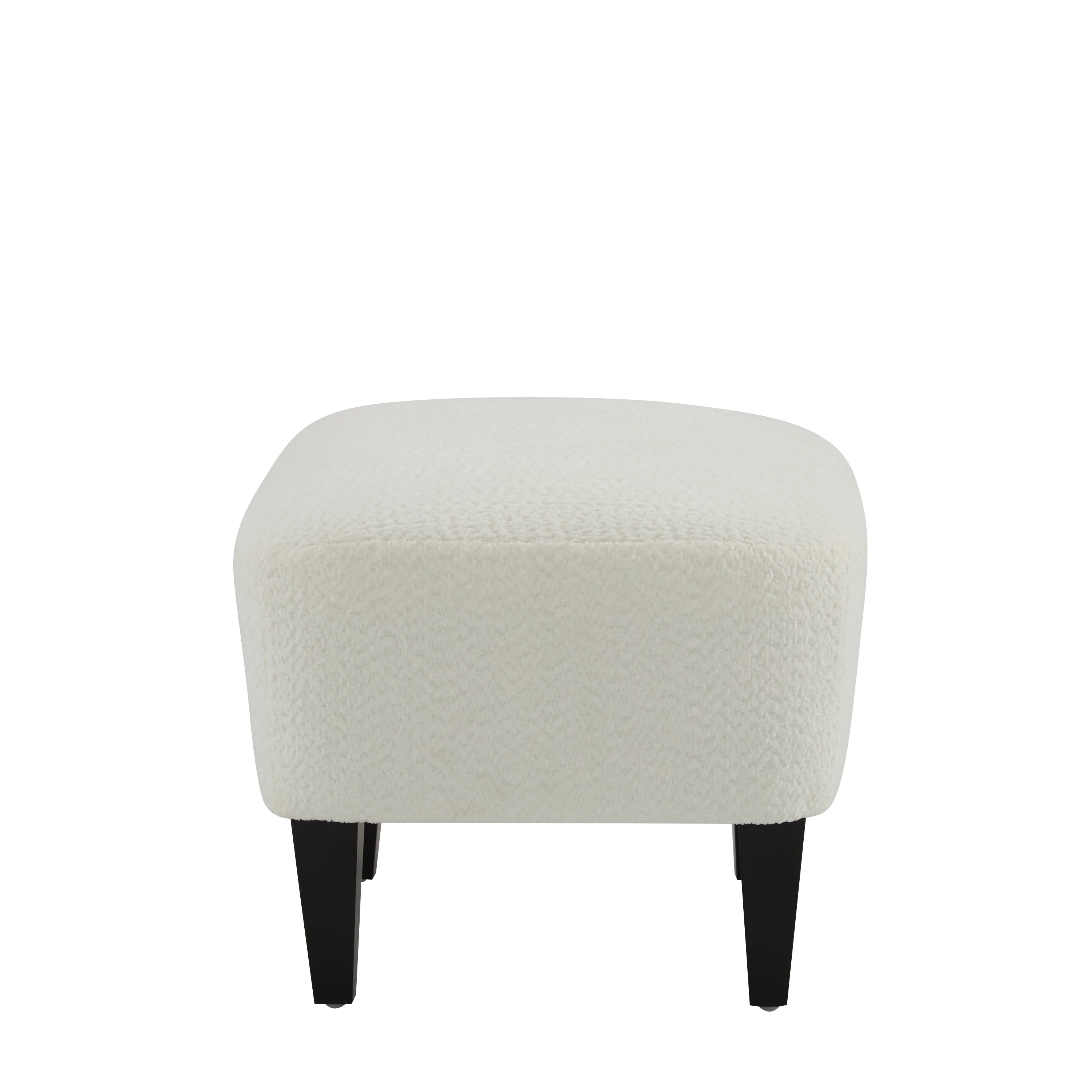 Lyrae Modern Birch Upholstered Club Chair with Ottoman, Off-White - furnishings
