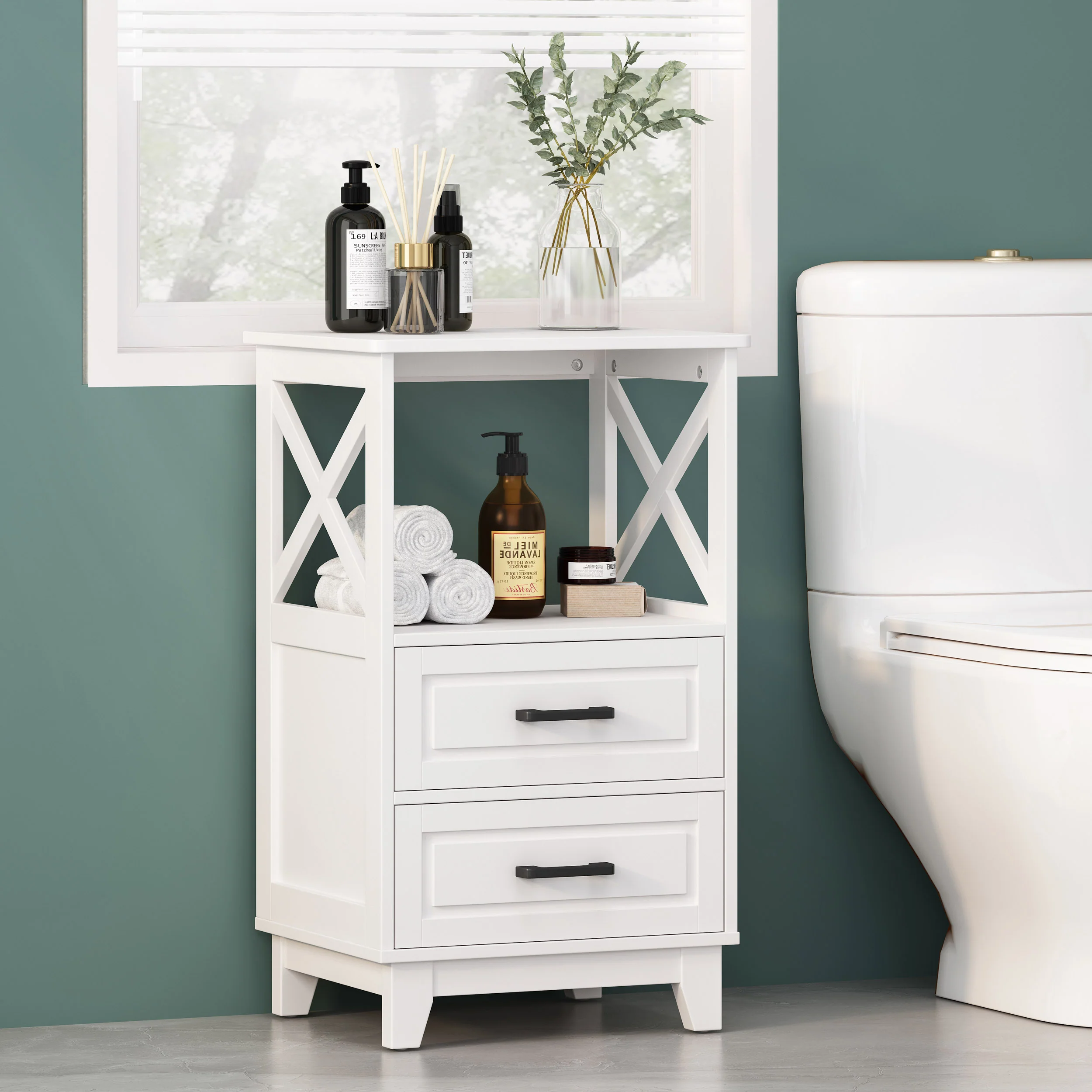 McCusker Modern Bathroom Storage Cabinet with Drawers - furnishings