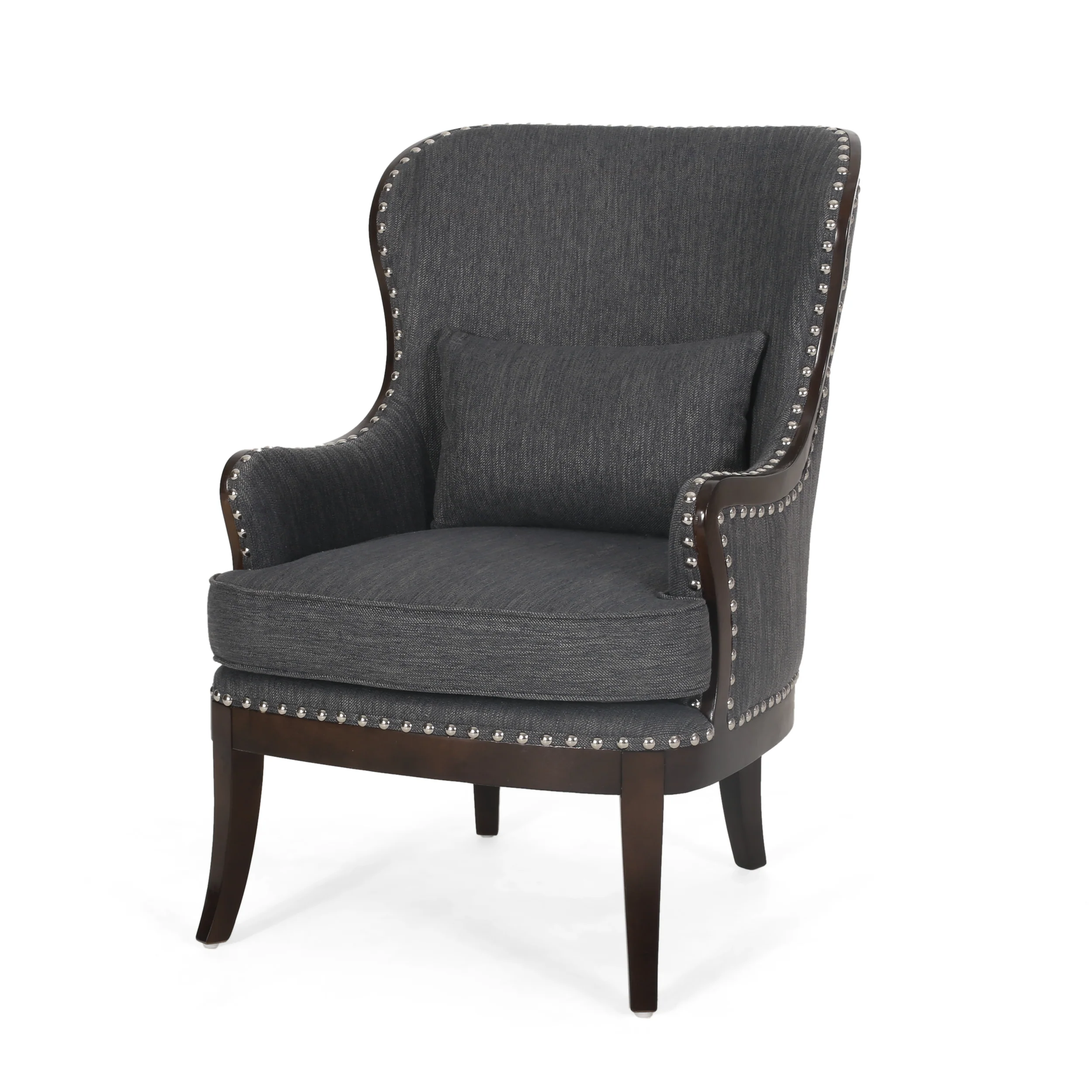 Jett Contemporary Upholstered Accent Chair with Nailhead Trim - furnishings