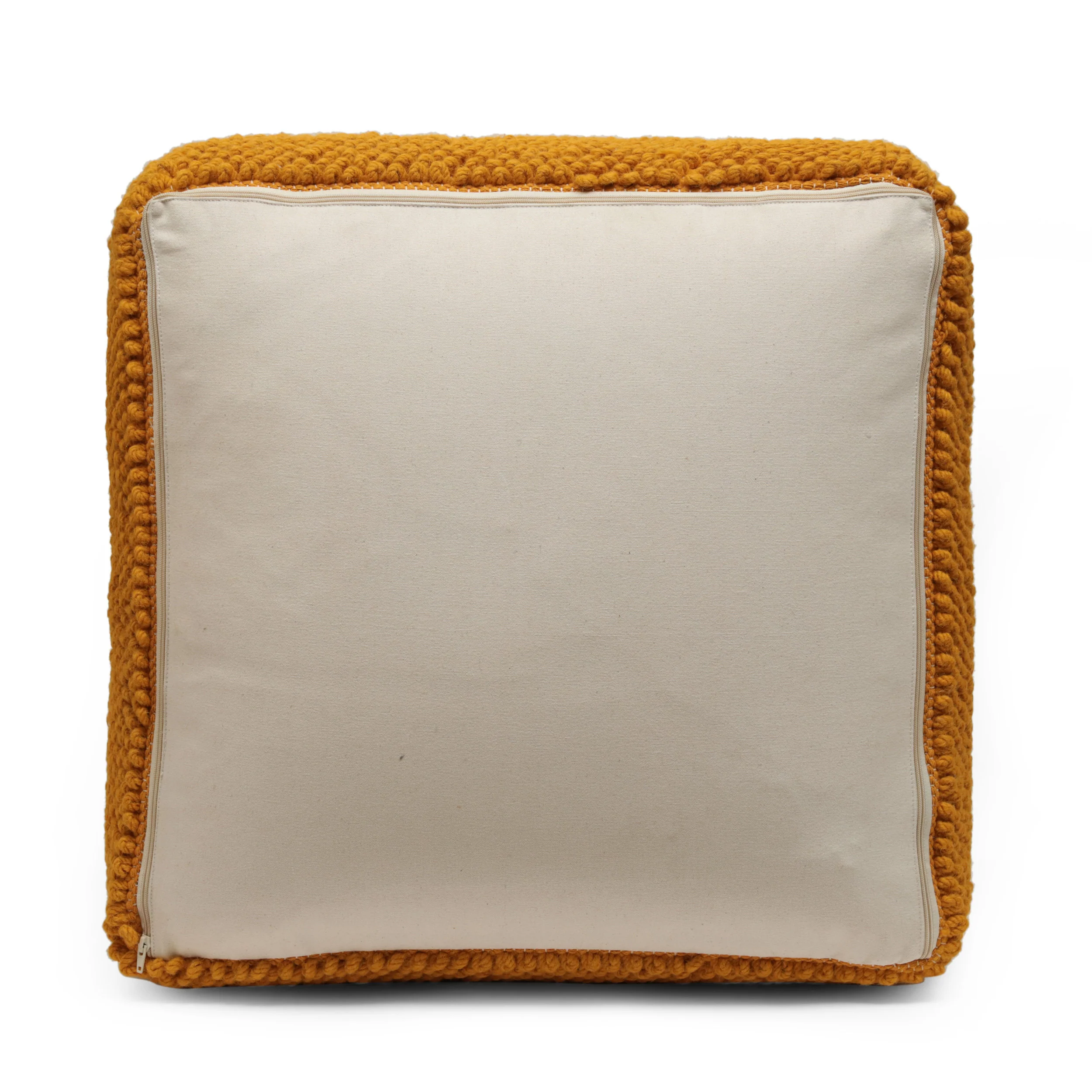 Wilsey Boho Handcrafted Tufted Fabric Square Pouf - furnishings