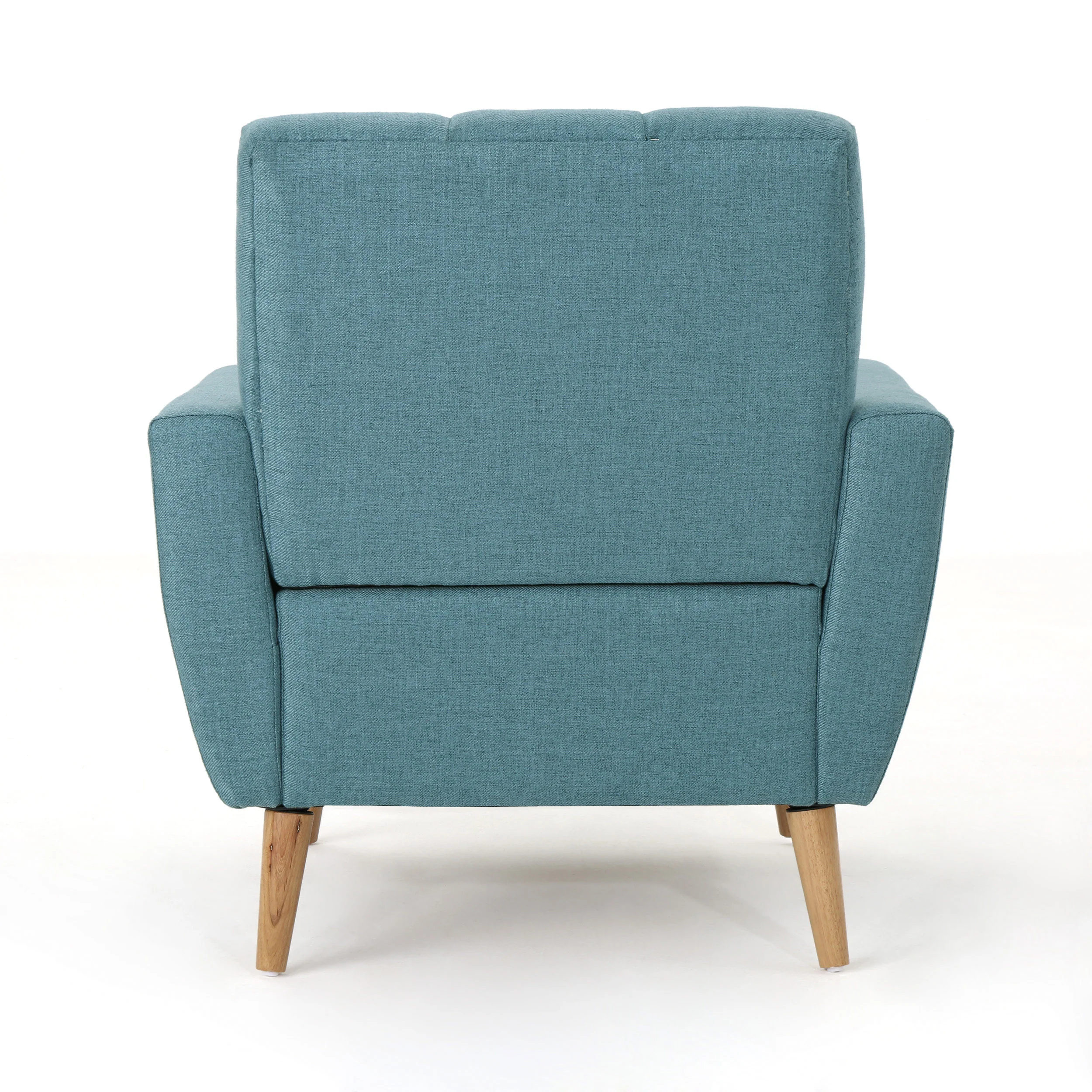 Angelica Mid Century Button Tufted Fabric Club Chair with Channel Stitching - furnishings