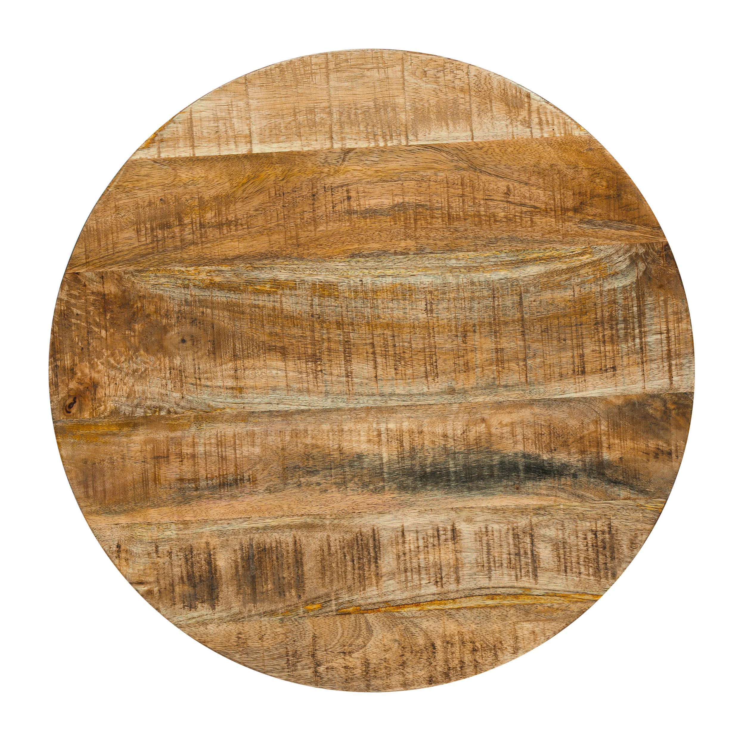 Tomilson Modern Industrial Handcrafted Mango Wood Side Table, Natural and Black - furnishings