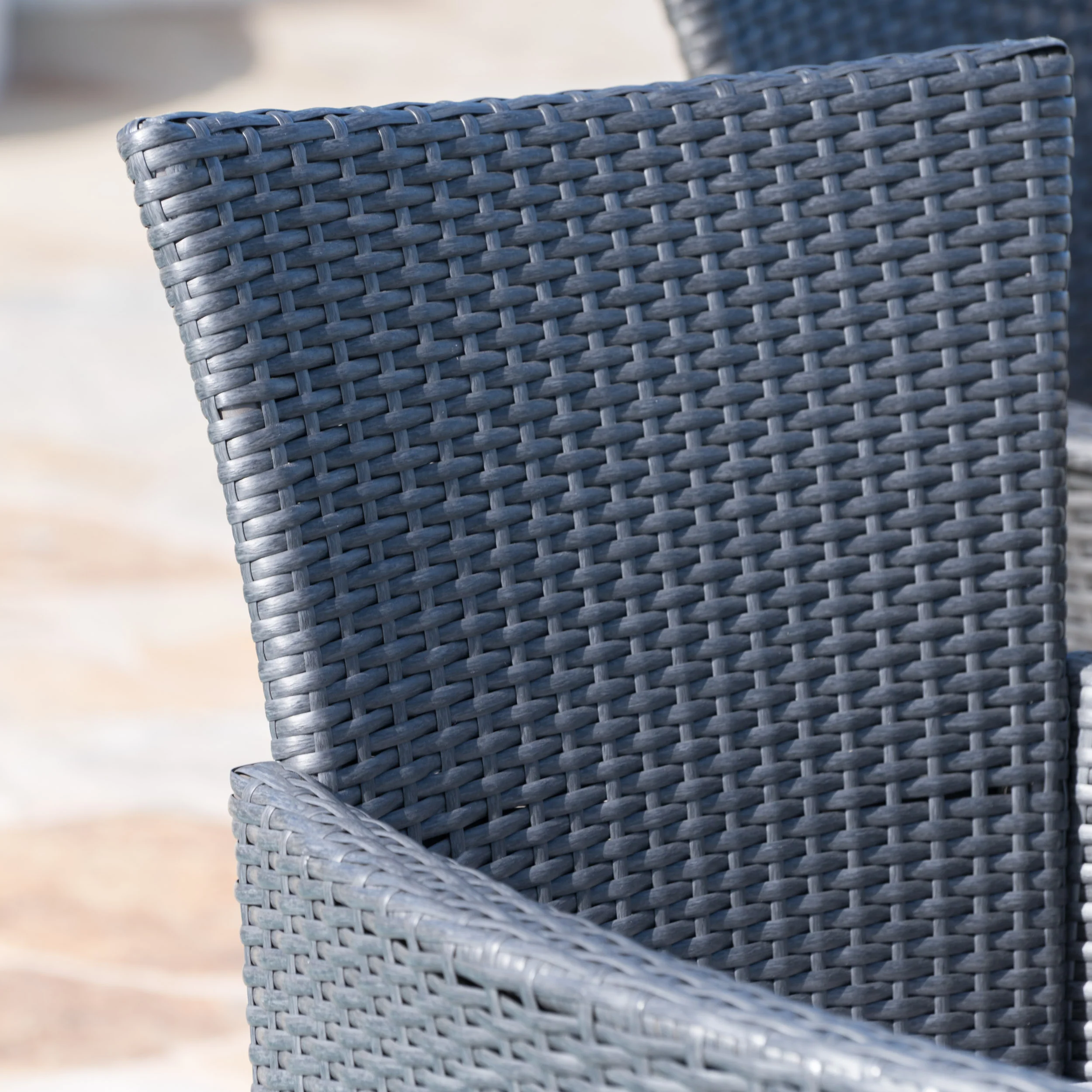 Jaston Outdoor 6 Piece Grey Wicker Dining Set - furnishings