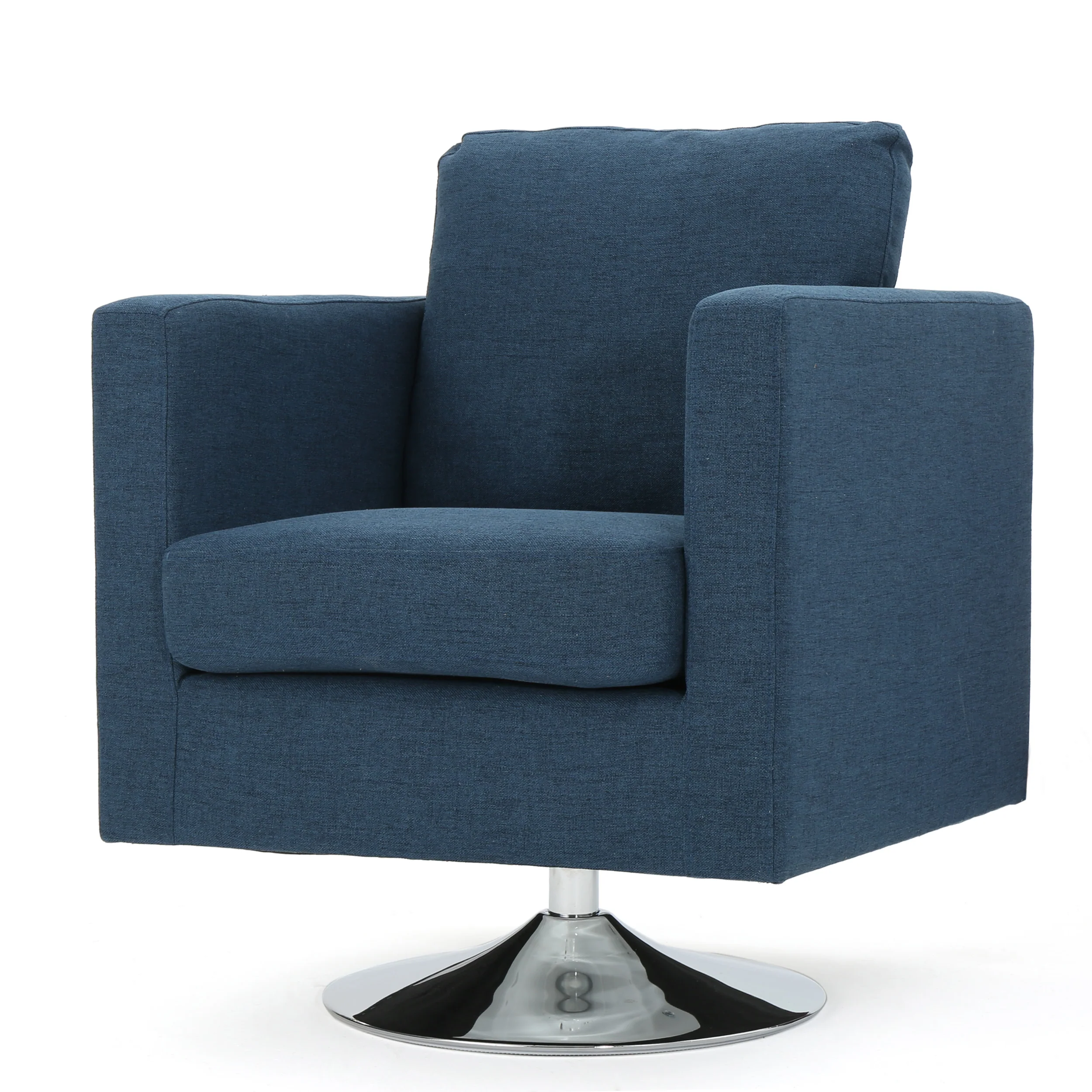 Hahn Modern Cream Fabric Swivel Armchair - furnishings
